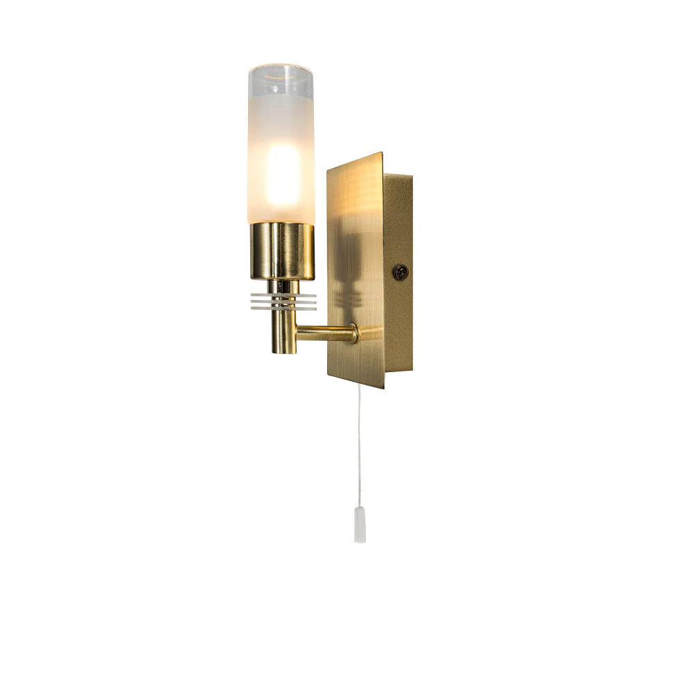 Saturn 1Lt Bathroom Wall IP44 - Polished Chrome/Satin Brass - Image 3