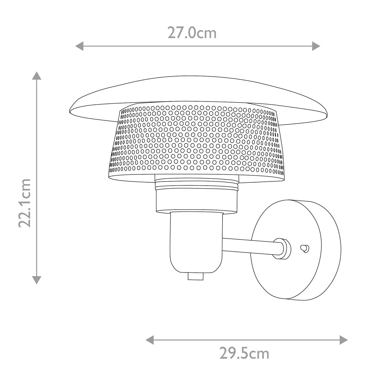 Saturne 1 Light Wall Lantern - Grey - Image 5