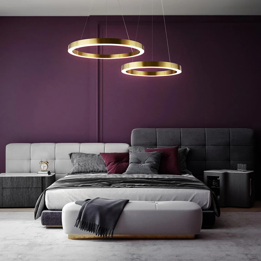 Saturno Small/Medium/Large LED Hanging Light - Brass Finish - Image 6