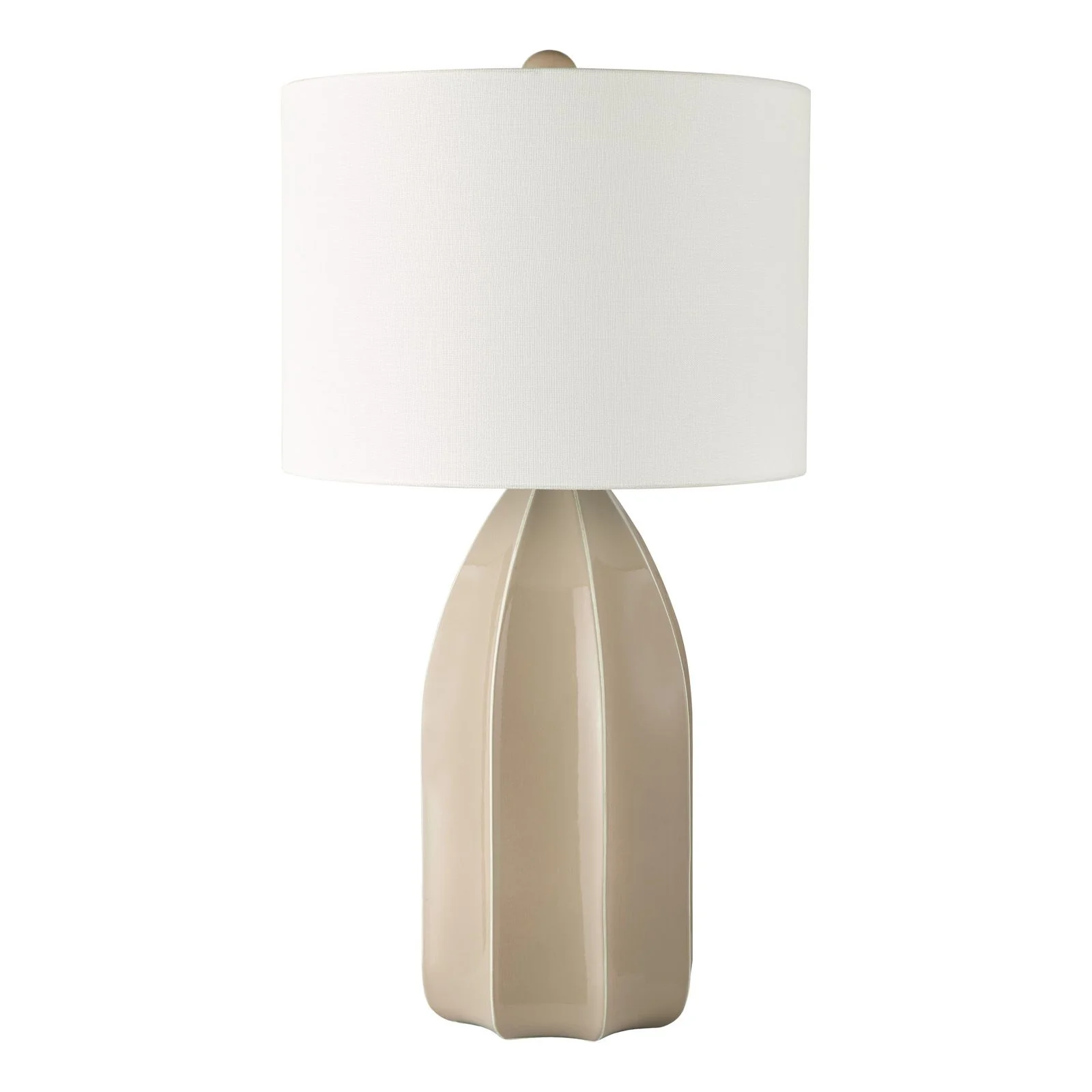 Saundra Table Lamp-  Taupe and Matt Antique Brass With Shade - Image 2