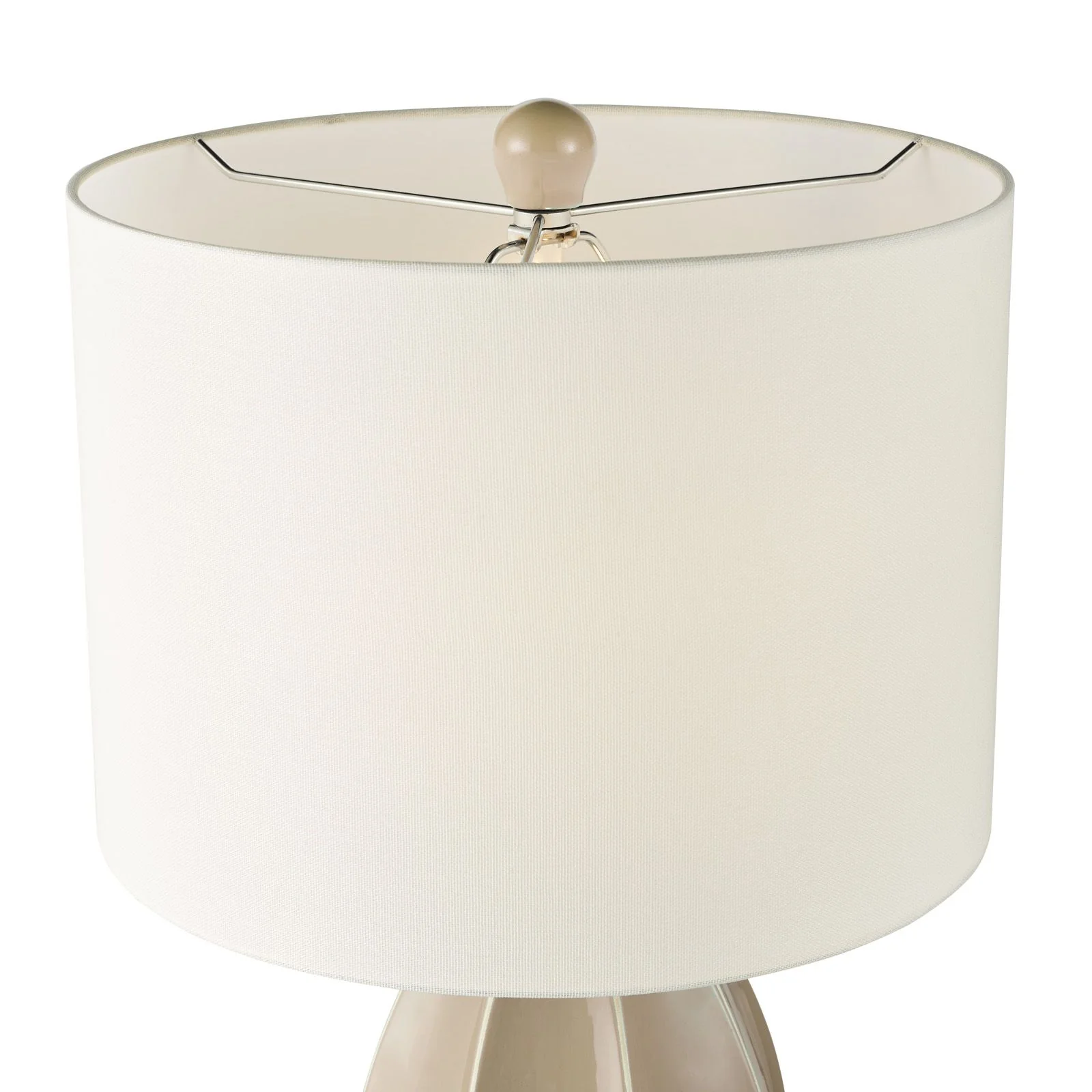 Saundra Table Lamp-  Taupe and Matt Antique Brass With Shade - Image 3