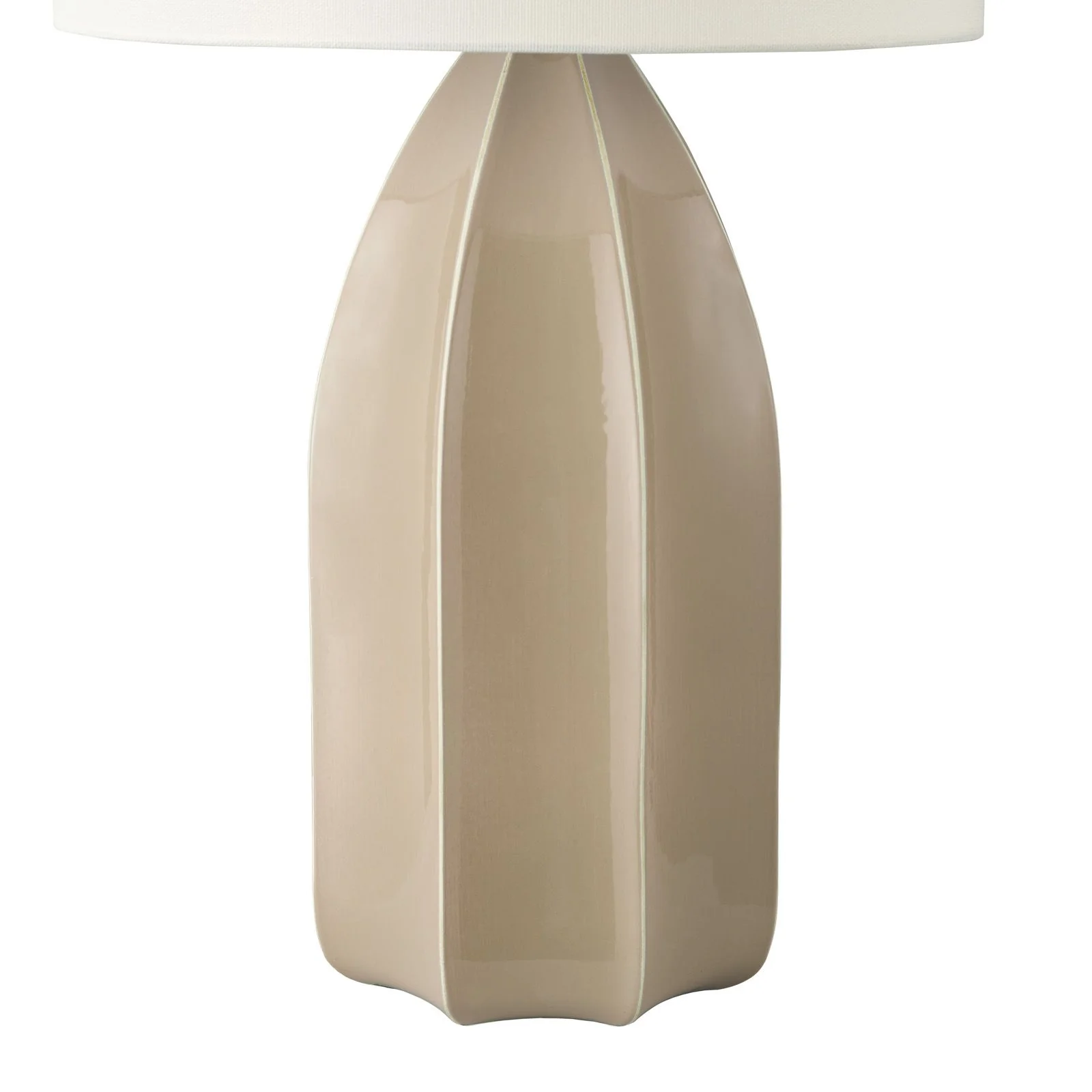 Saundra Table Lamp-  Taupe and Matt Antique Brass With Shade - Image 4