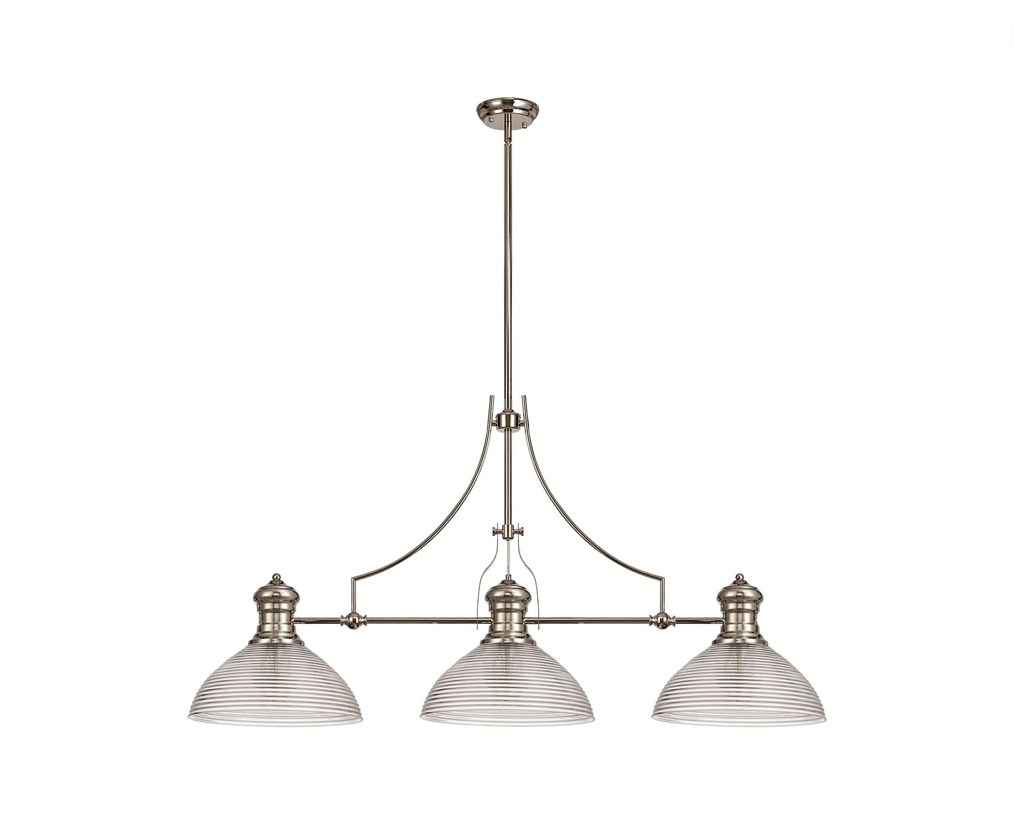 Savannah 3L Island Ceiling Light  E27 With 30cm Various Glass Shade, Polished Nickel With various Shade Colours IP20 - Image 13