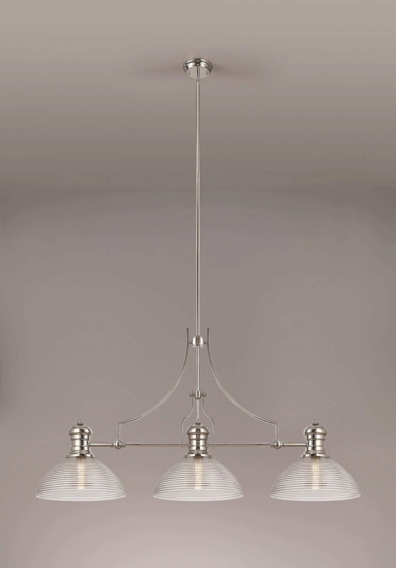 Savannah 3L Island Ceiling Light  E27 With 30cm Various Glass Shade, Polished Nickel With various Shade Colours IP20 - Image 14