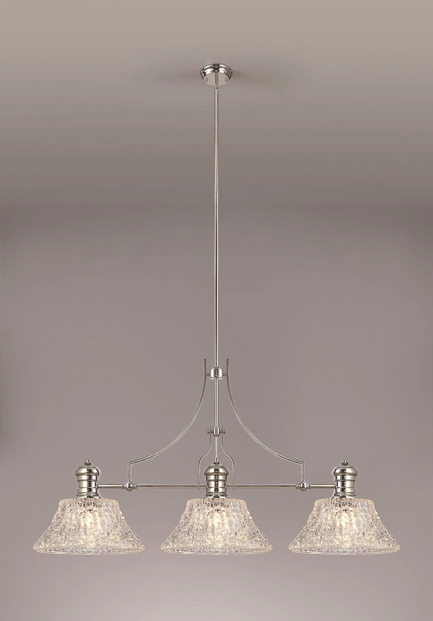 Savannah 3L Island Ceiling Light  E27 With 30cm Various Glass Shade, Polished Nickel With various Shade Colours IP20 - Image 16