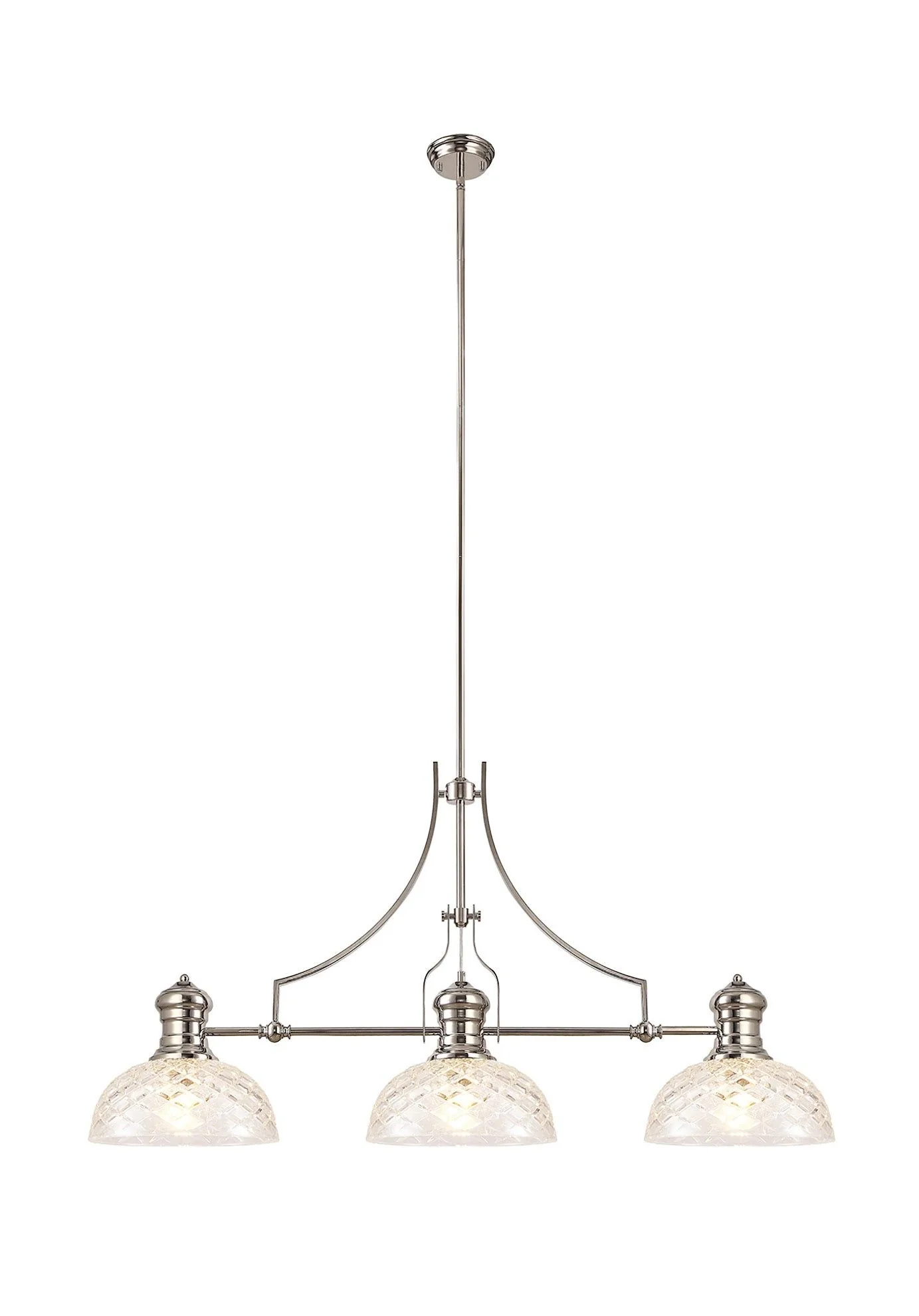 Savannah 3L Island Ceiling Light  E27 With 30cm Various Glass Shade, Polished Nickel With various Shade Colours IP20 - Image 17