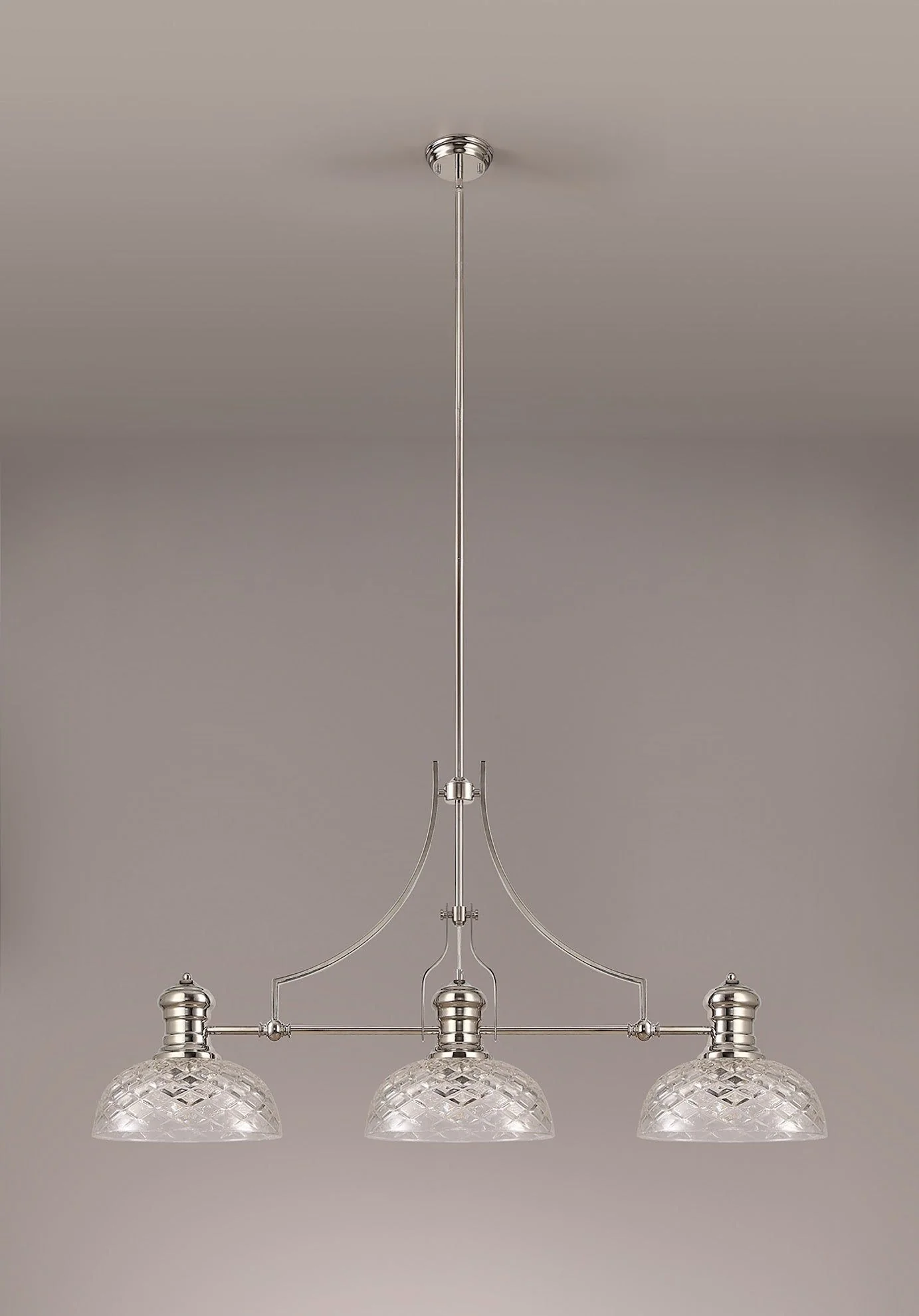 Savannah 3L Island Ceiling Light  E27 With 30cm Various Glass Shade, Polished Nickel With various Shade Colours IP20 - Image 18