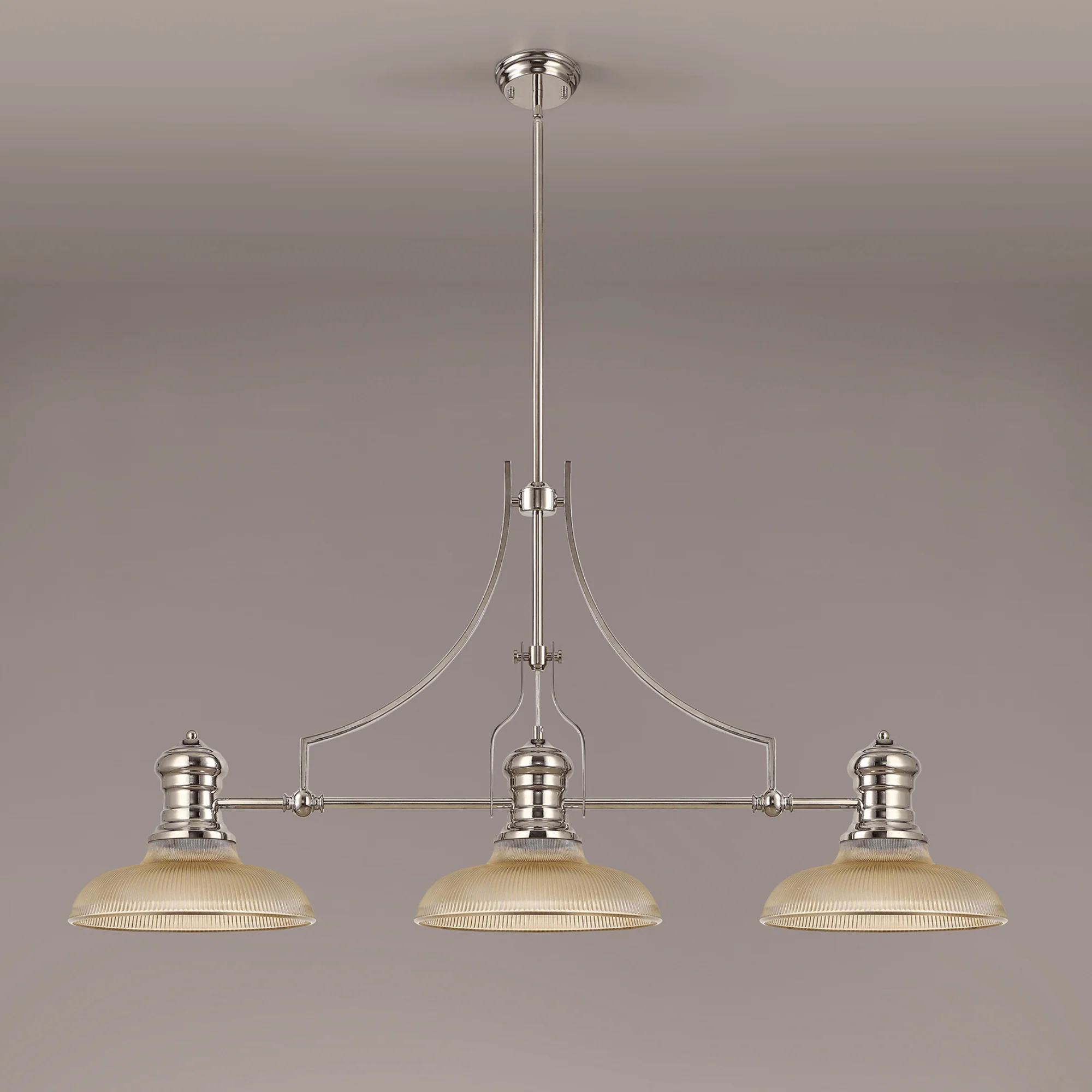 Savannah 3L Island Ceiling Light  E27 With 30cm Various Glass Shade, Polished Nickel With various Shade Colours IP20 - Image 20