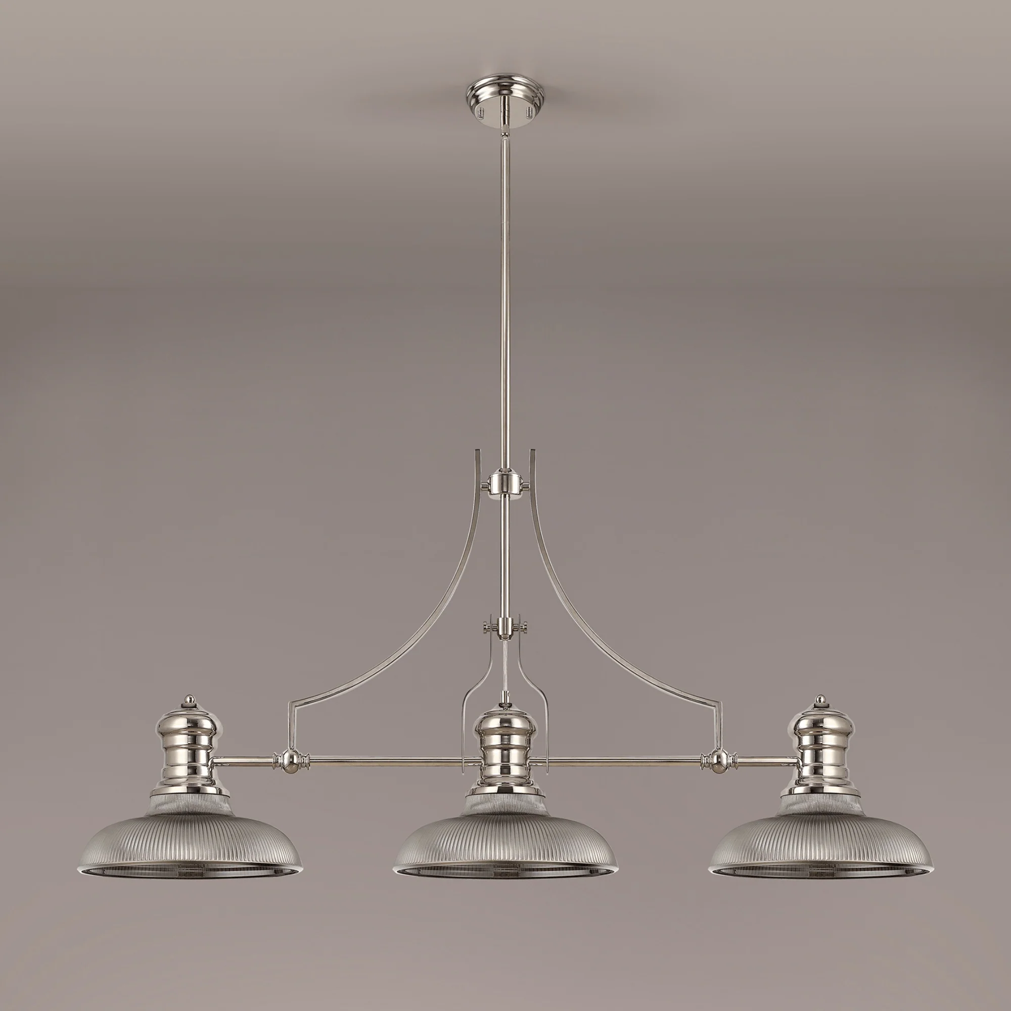 Savannah 3L Island Ceiling Light  E27 With 30cm Various Glass Shade, Polished Nickel With various Shade Colours IP20 - Image 25