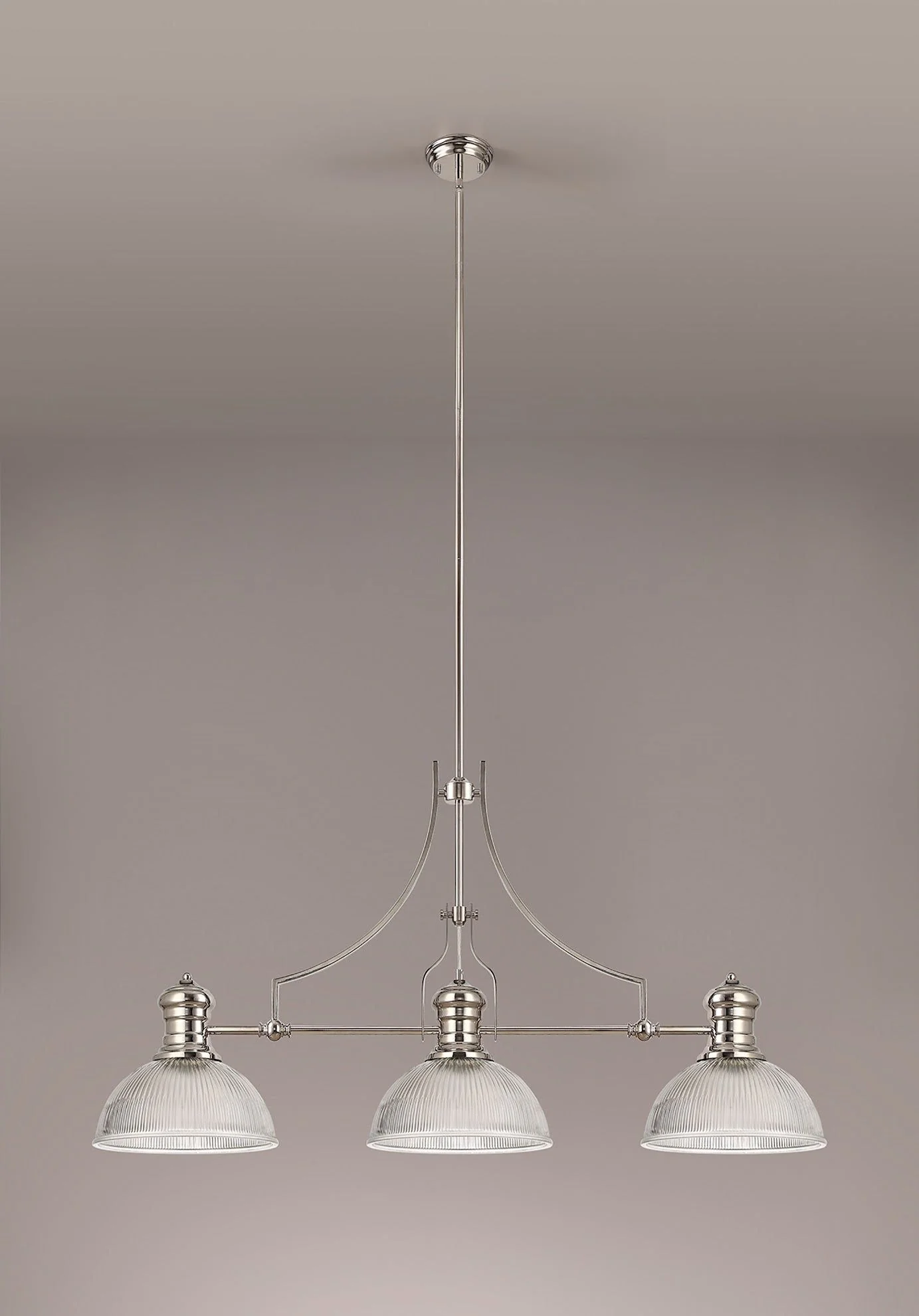 Savannah 3L Island Ceiling Light  E27 With 30cm Various Glass Shade, Polished Nickel With various Shade Colours IP20 - Image 8
