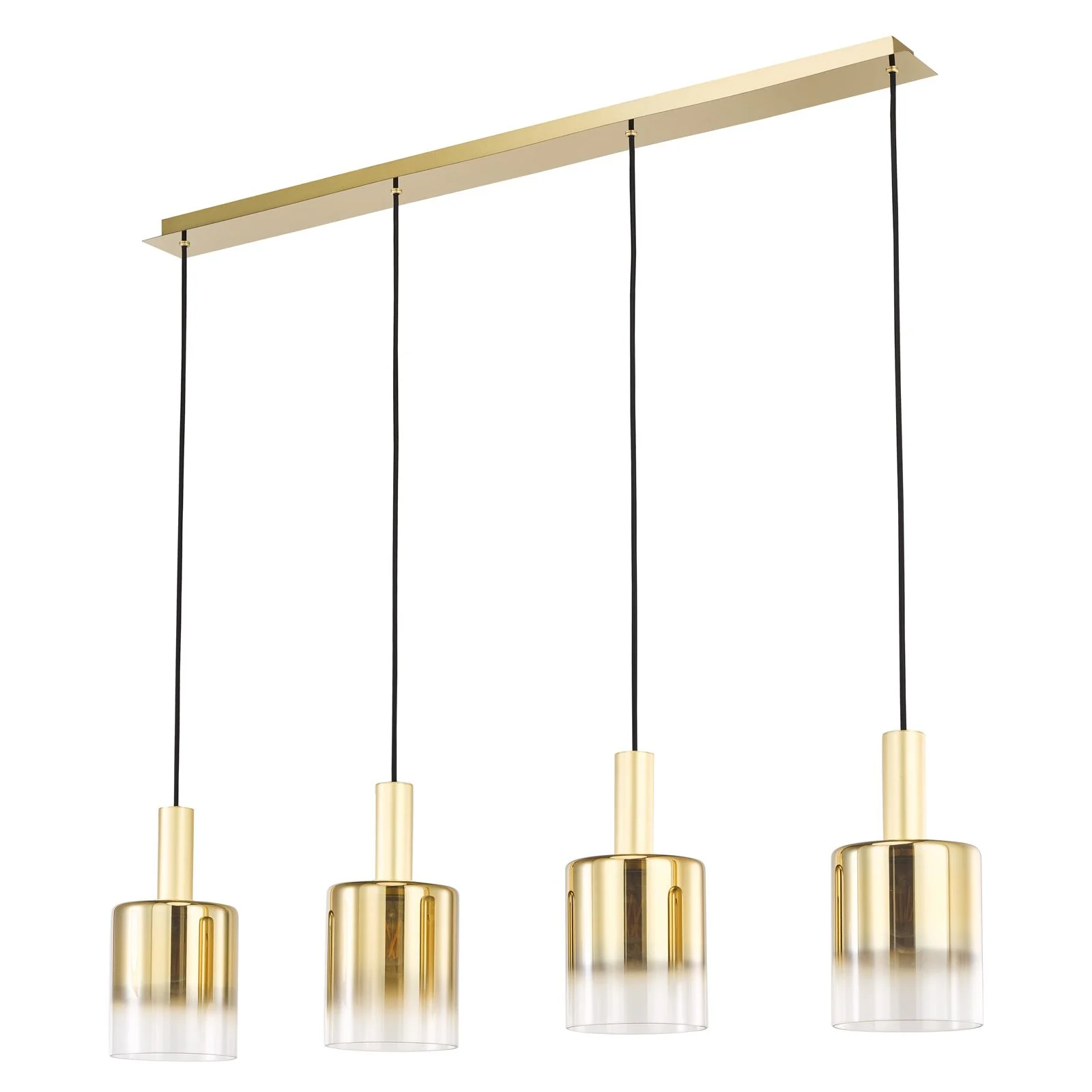 Savannah 4 Light Bar Pendant- Satin Gold and Gold Ombre Glass - Image 2