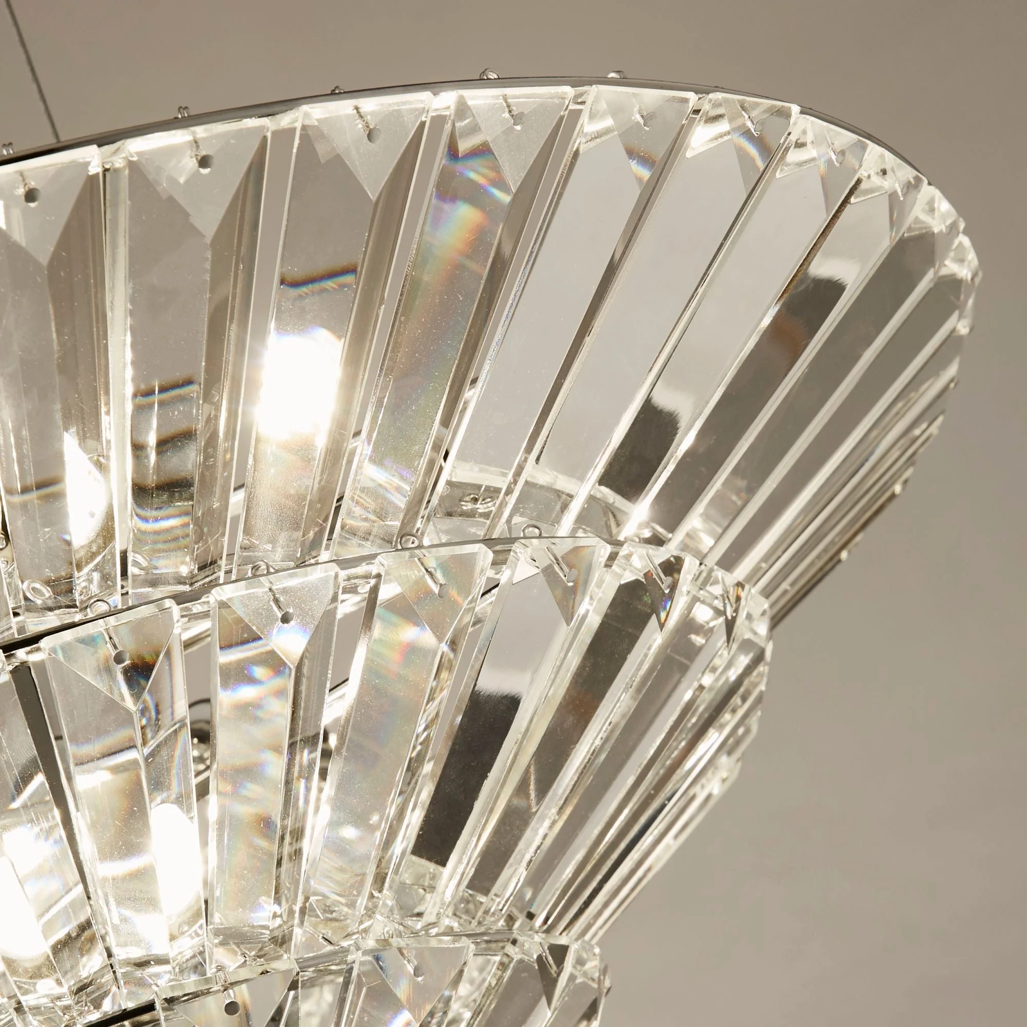 Savannah 8lt Pendant To Flush - Chrome Metal & Clear Crystal - Image 3