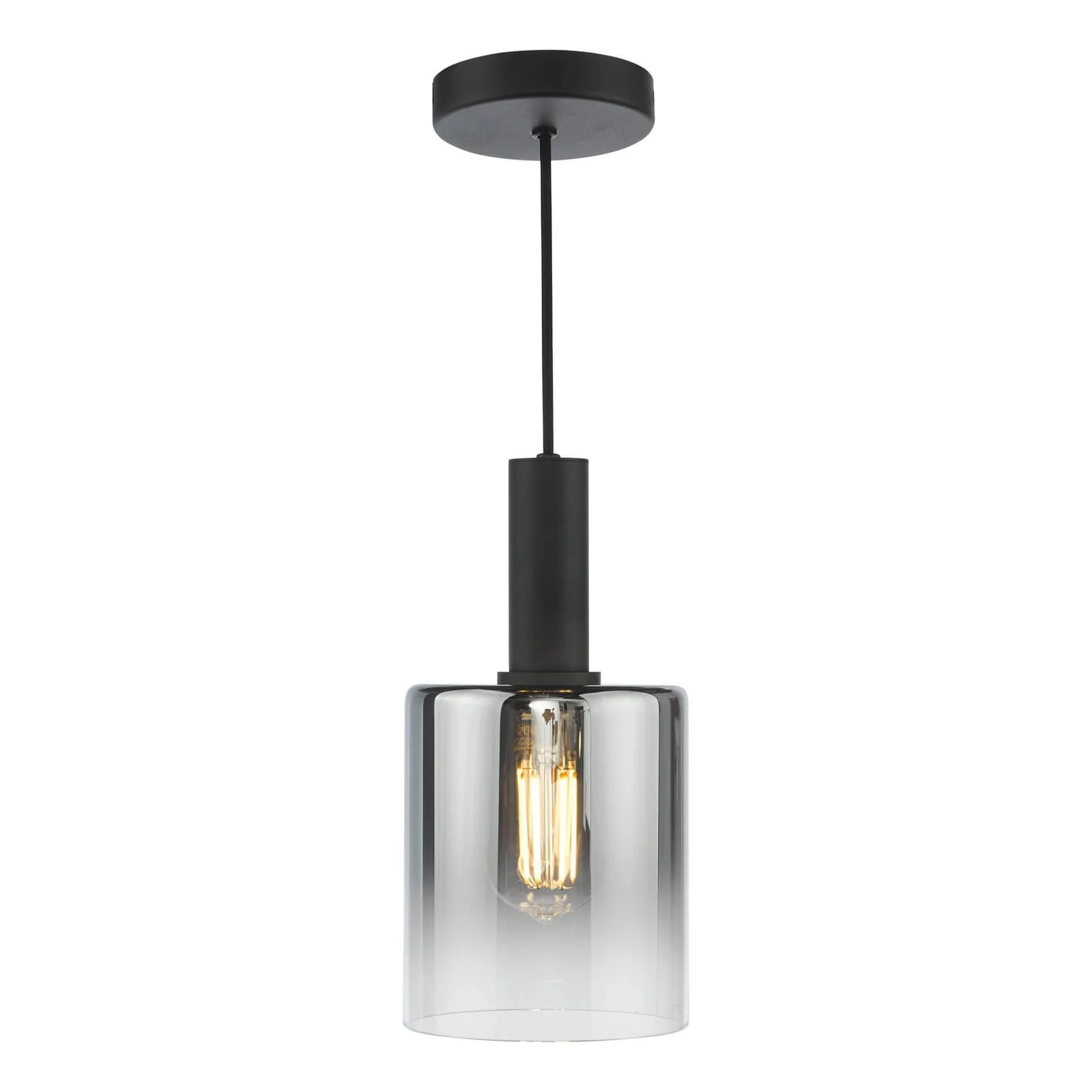 Savannah Pendant- Matt Black and Smoked Glass/ Satin Gold and Gold Ombre Glass