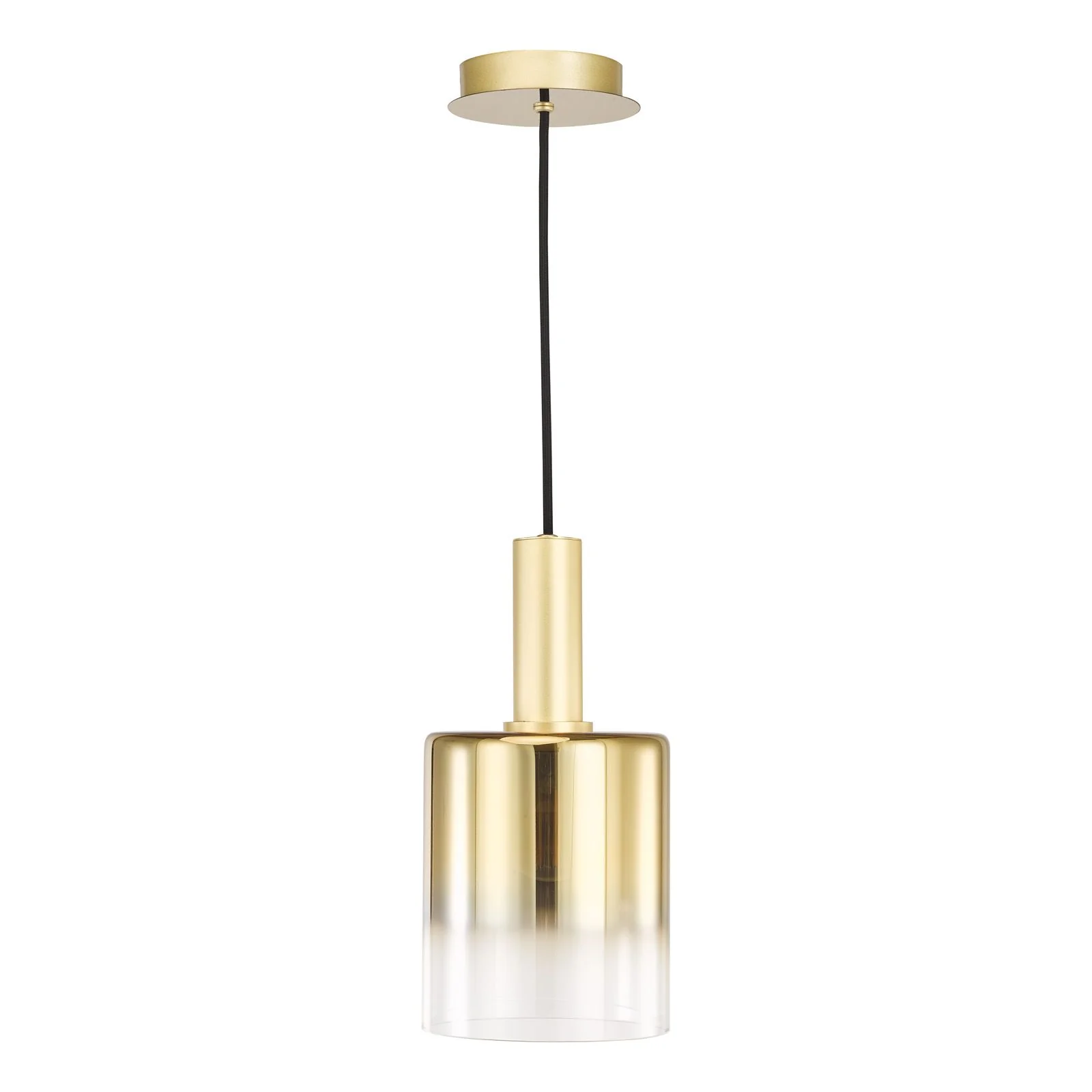 Savannah Pendant- Matt Black and Smoked Glass/ Satin Gold and Gold Ombre Glass - Image 5