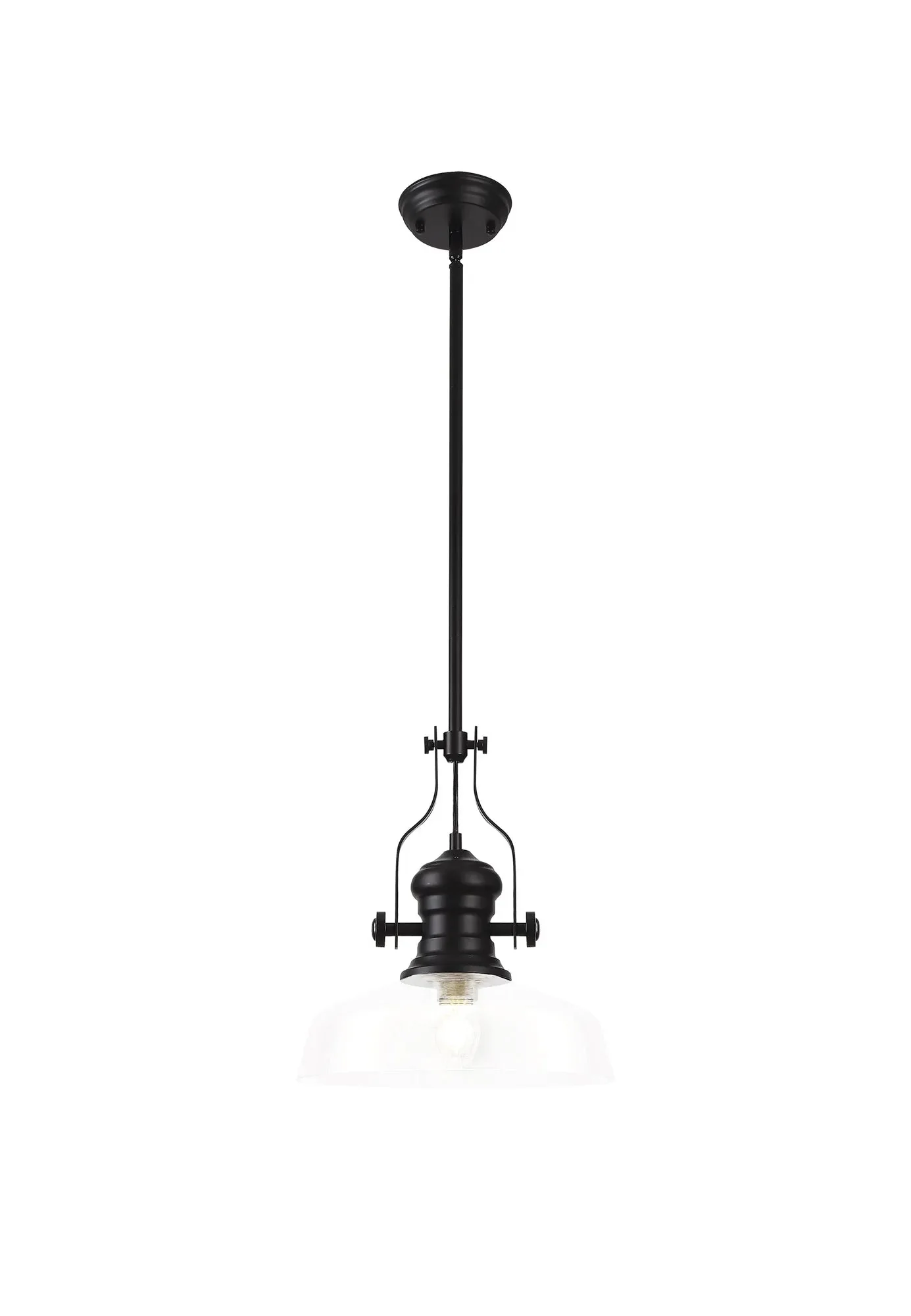 Savannah Single Pendant, 1 x E27, Round Champfered Glass, Matt Black - Finish - Image 13