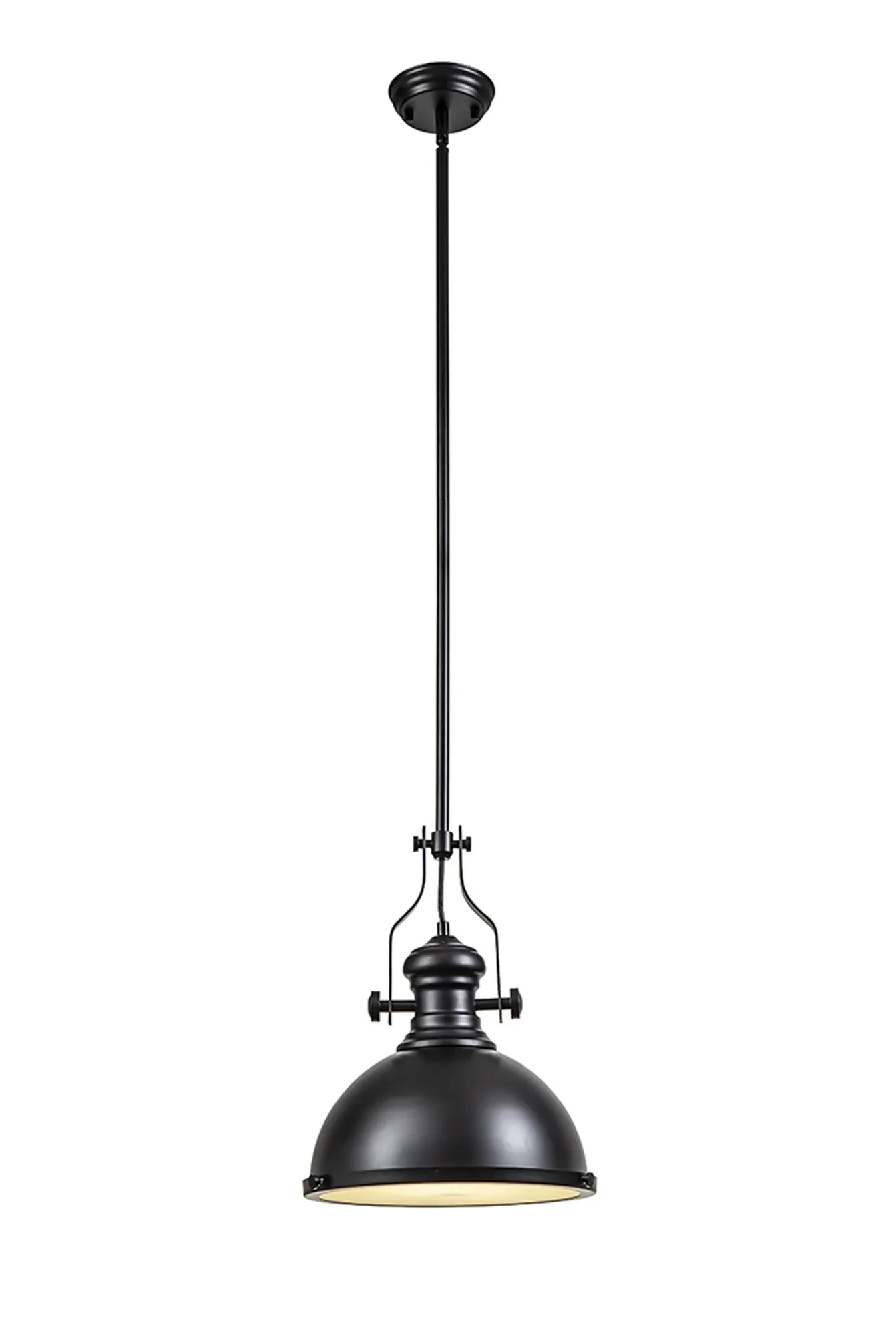 Savannah Single Pendant, 1 x E27, Round Champfered Glass, Matt Black - Finish - Image 18