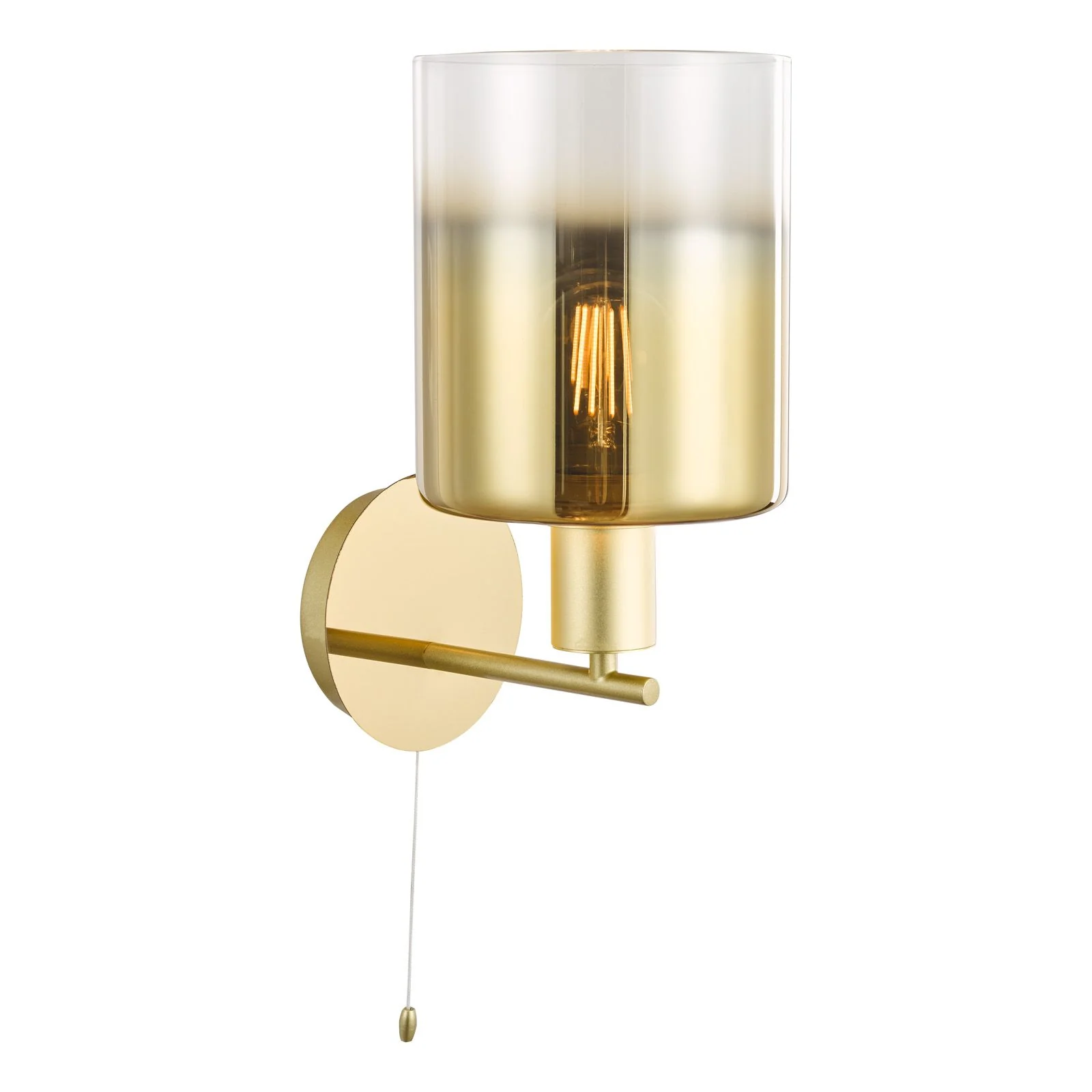 Savannah Wall Light- Matt Black and Smoked Glass/Satin Gold and Gold Ombre Glass - Image 4