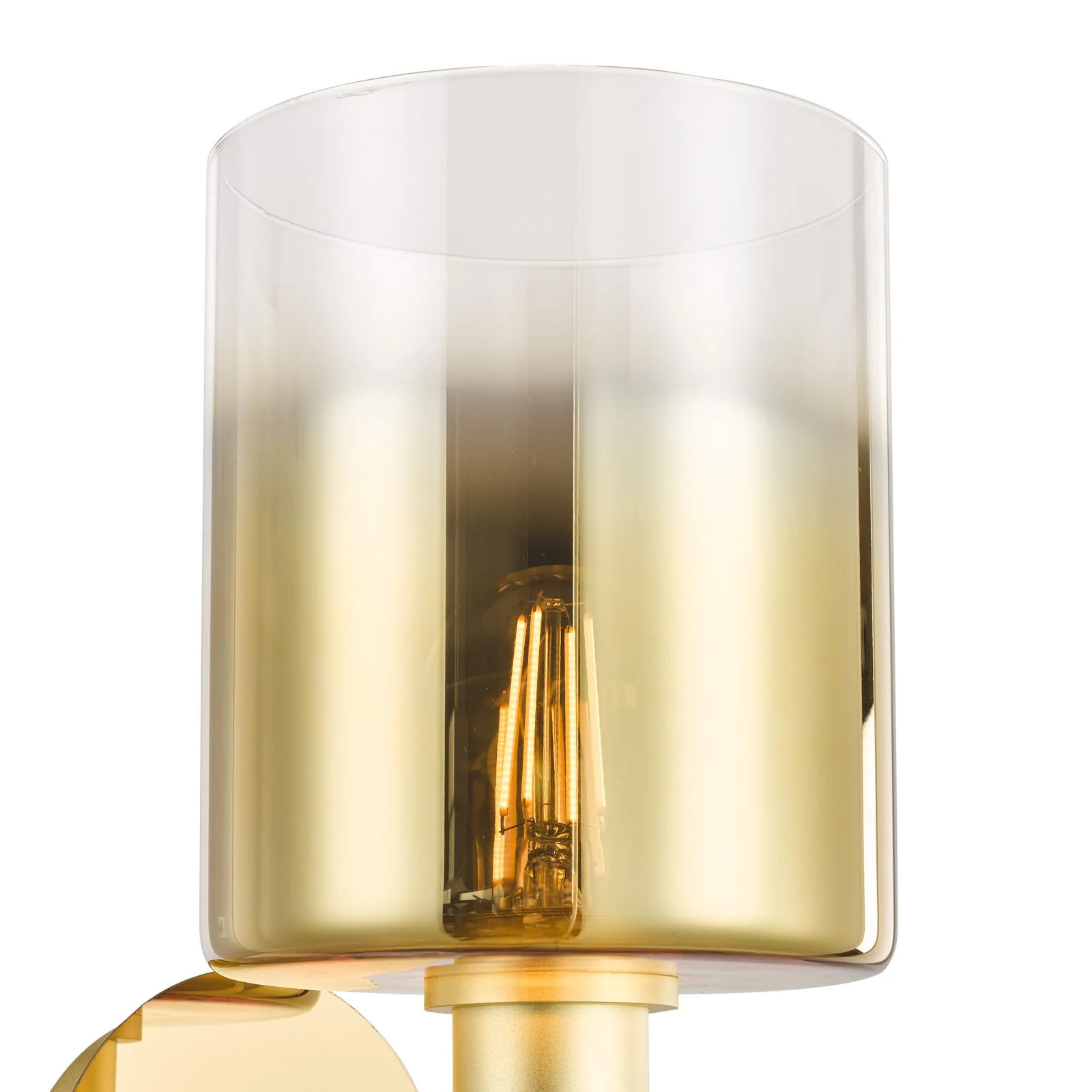 Savannah Wall Light- Matt Black and Smoked Glass/Satin Gold and Gold Ombre Glass - Image 6