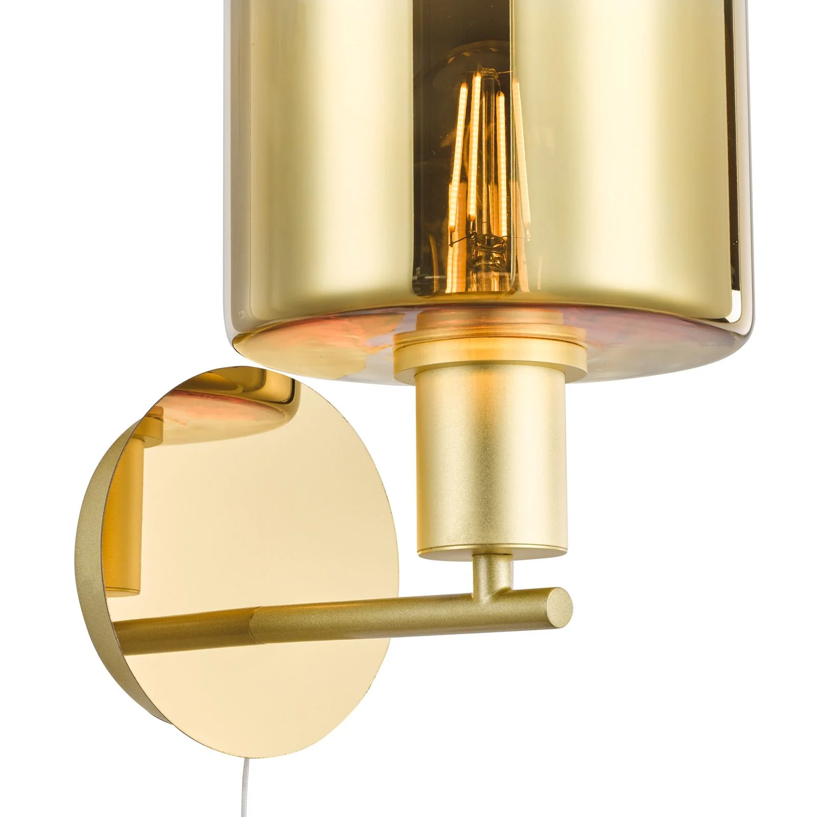 Savannah Wall Light- Matt Black and Smoked Glass/Satin Gold and Gold Ombre Glass - Image 7