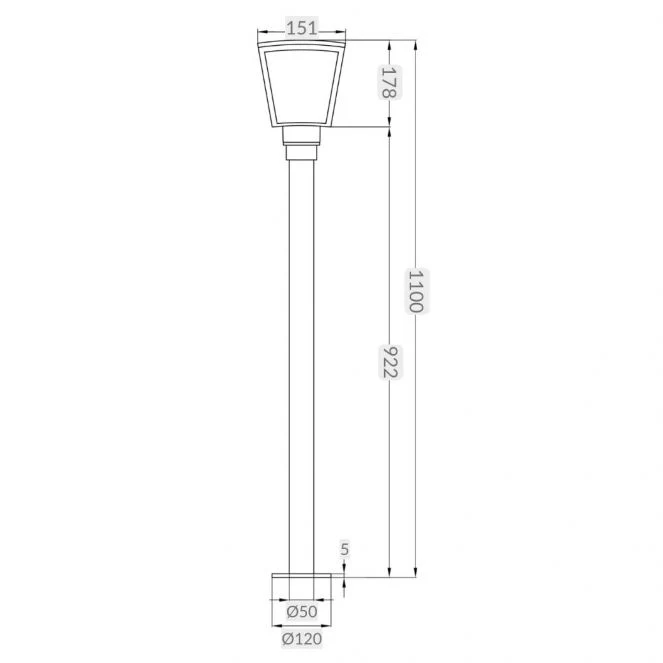 Sawyer IP44 100mm Anthracite Post Light - Image 2