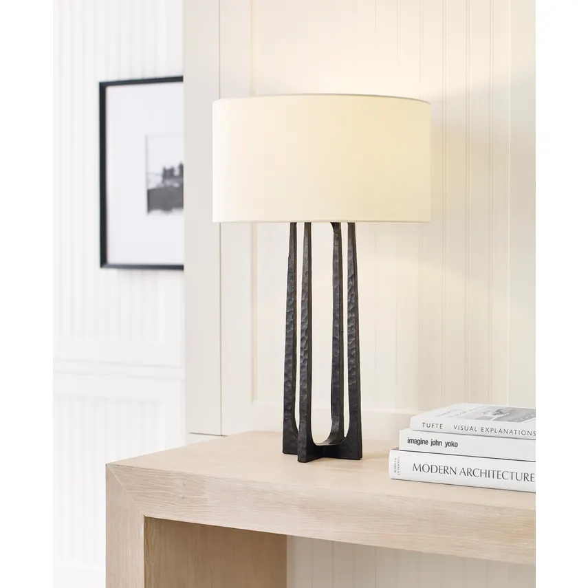 Scala Hand-Forged Table Lamp- Aged Iron/ Gilded Iron - Image 9