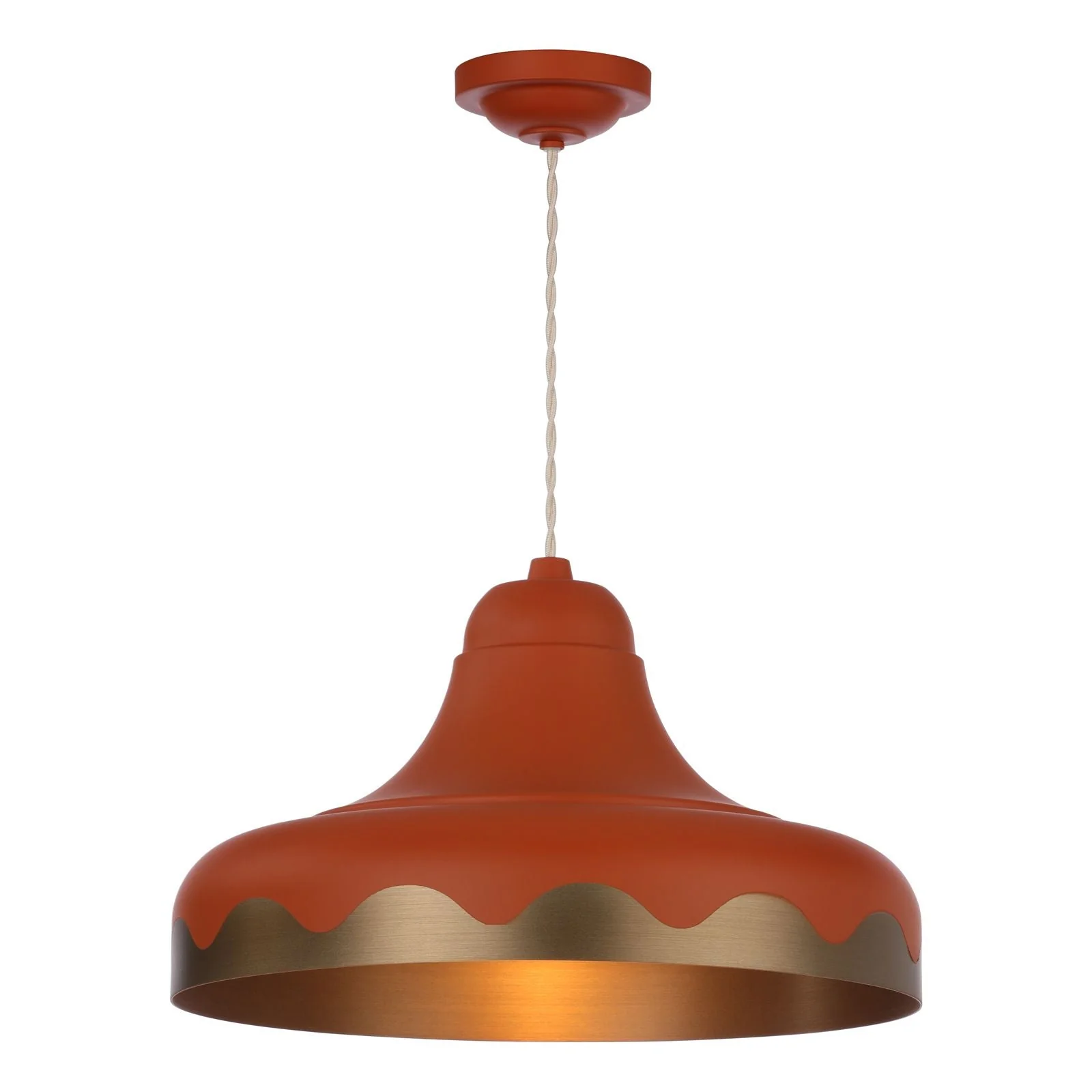 Scallop 1 Light Small/Large Scalloped Edge Pendant - Bespoke - Image 2