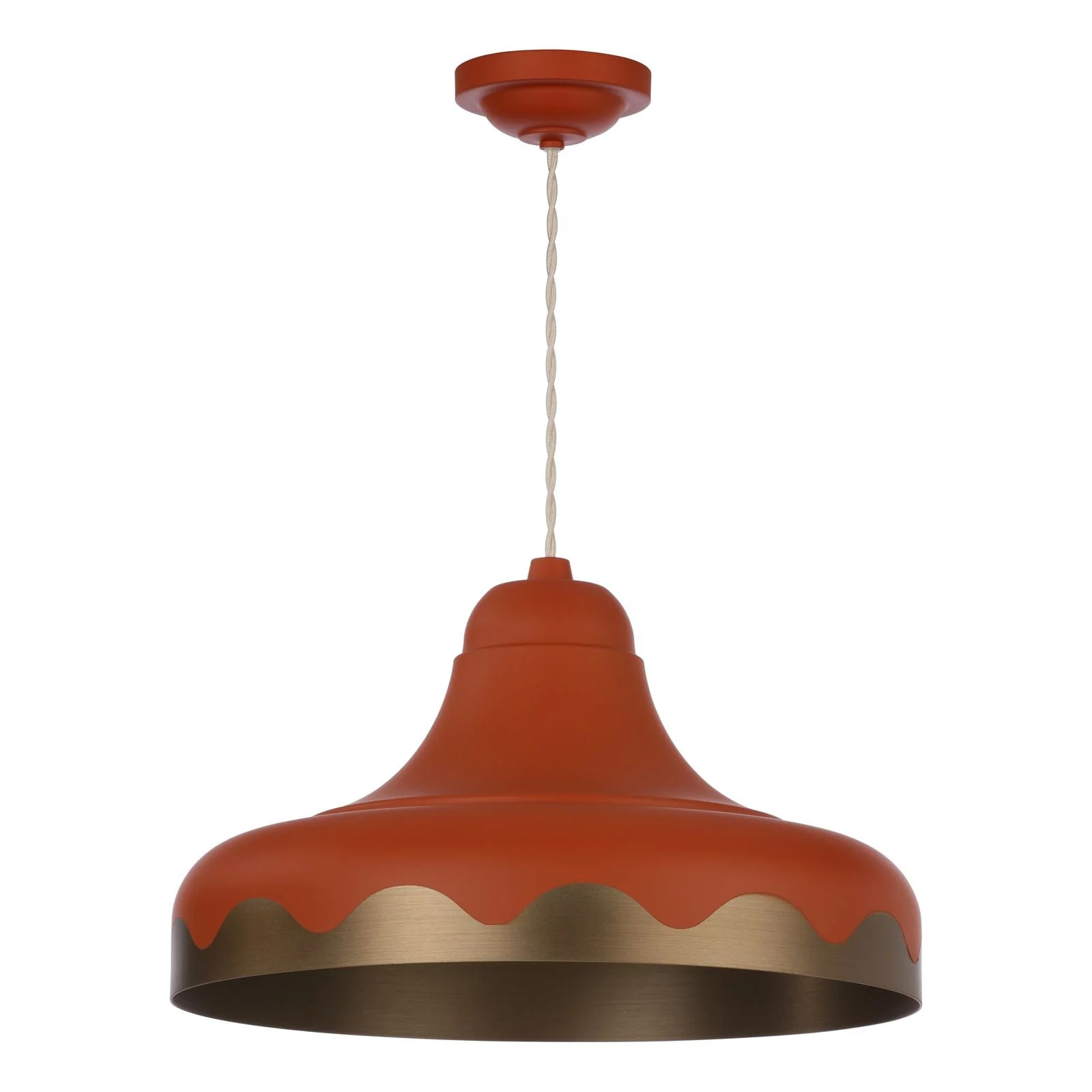 Scallop 1 Light Small/Large Scalloped Edge Pendant - Bespoke - Image 3