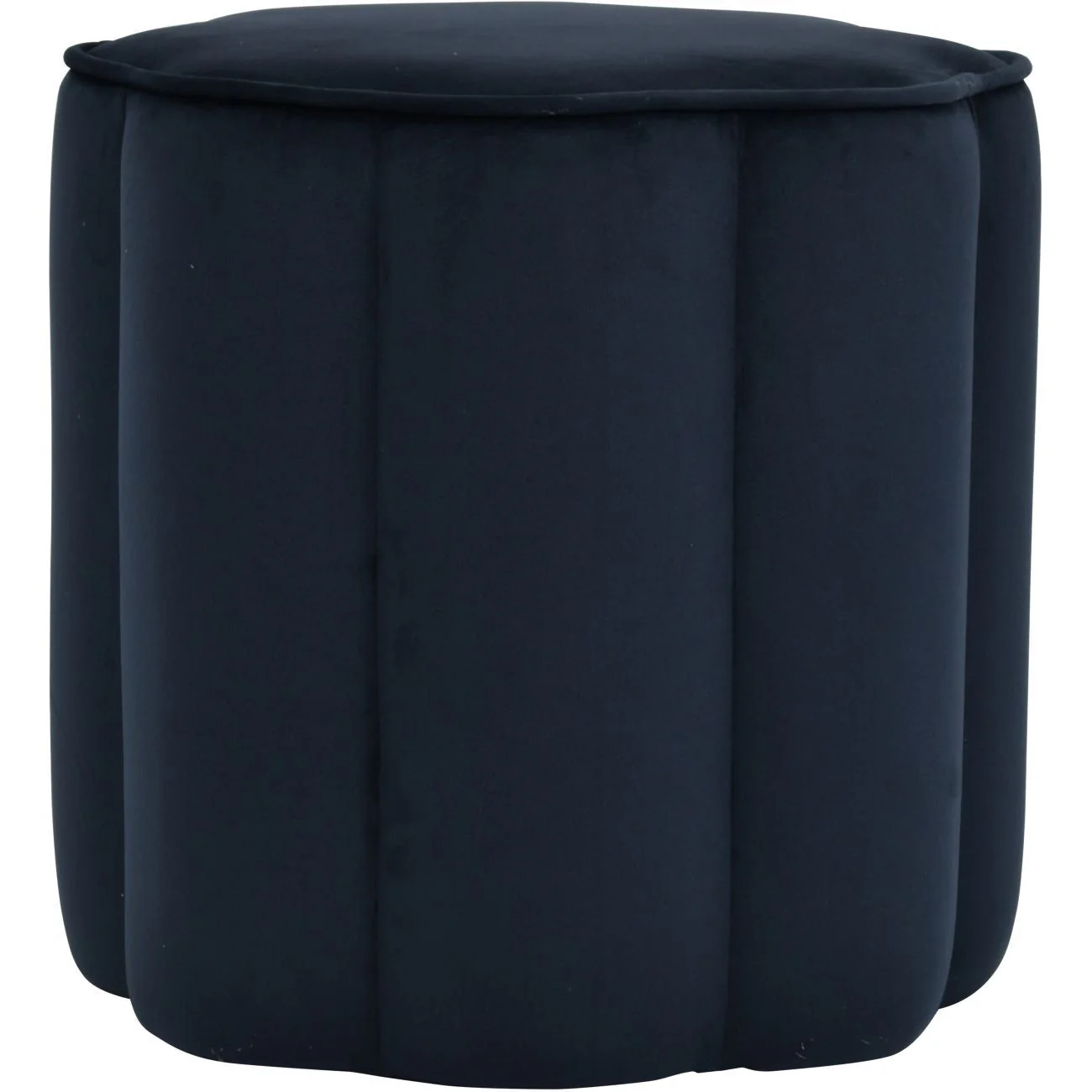 Scallop Footstool in Royal Blue/Smokey Taupe Velvet - Image 2