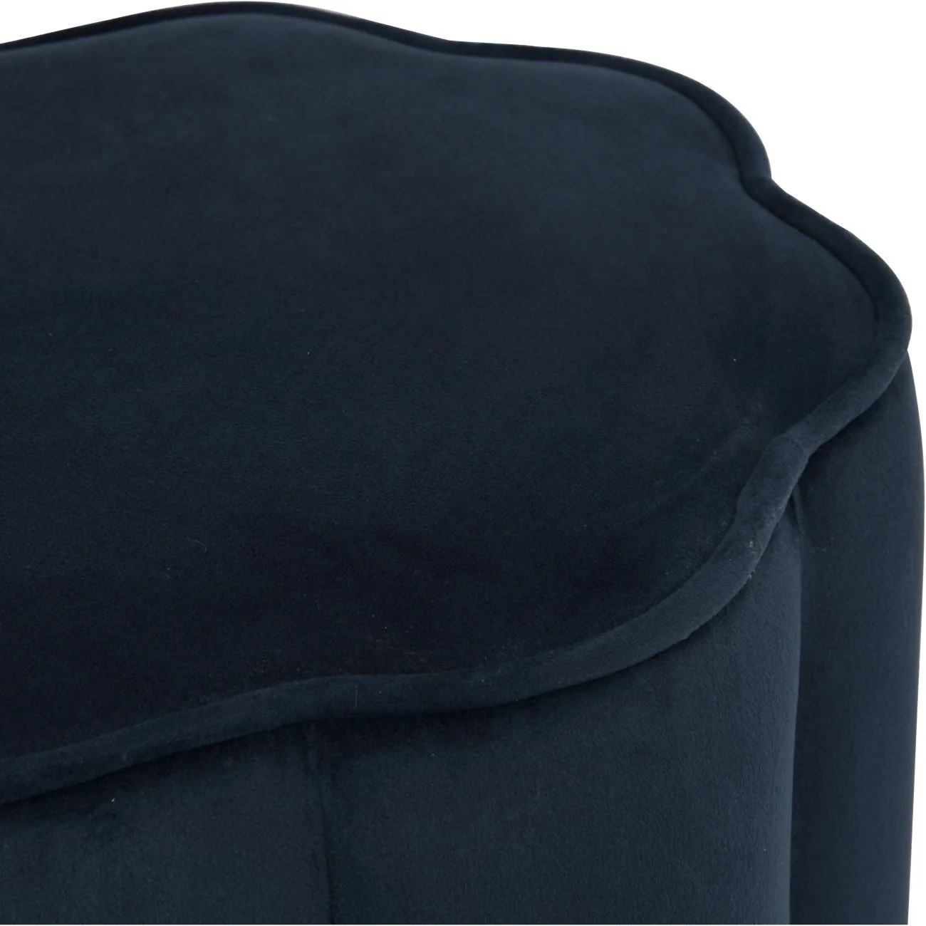 Scallop Footstool in Royal Blue/Smokey Taupe Velvet - Image 3