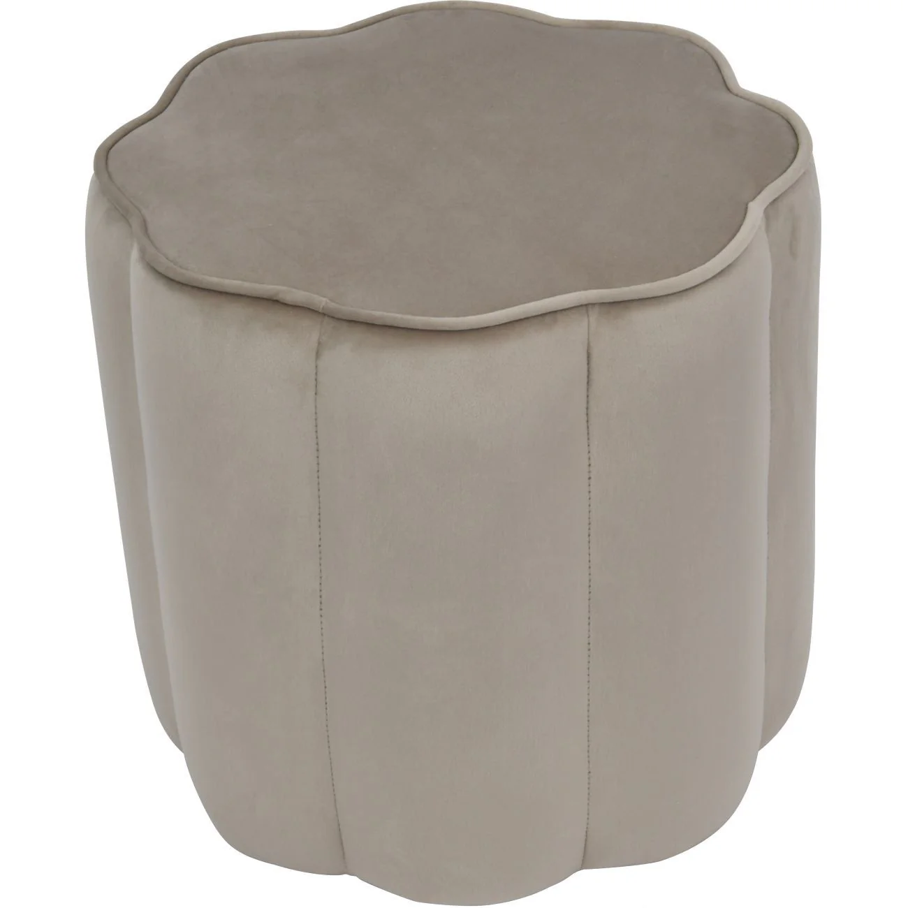 Scallop Footstool in Royal Blue/Smokey Taupe Velvet - Image 8