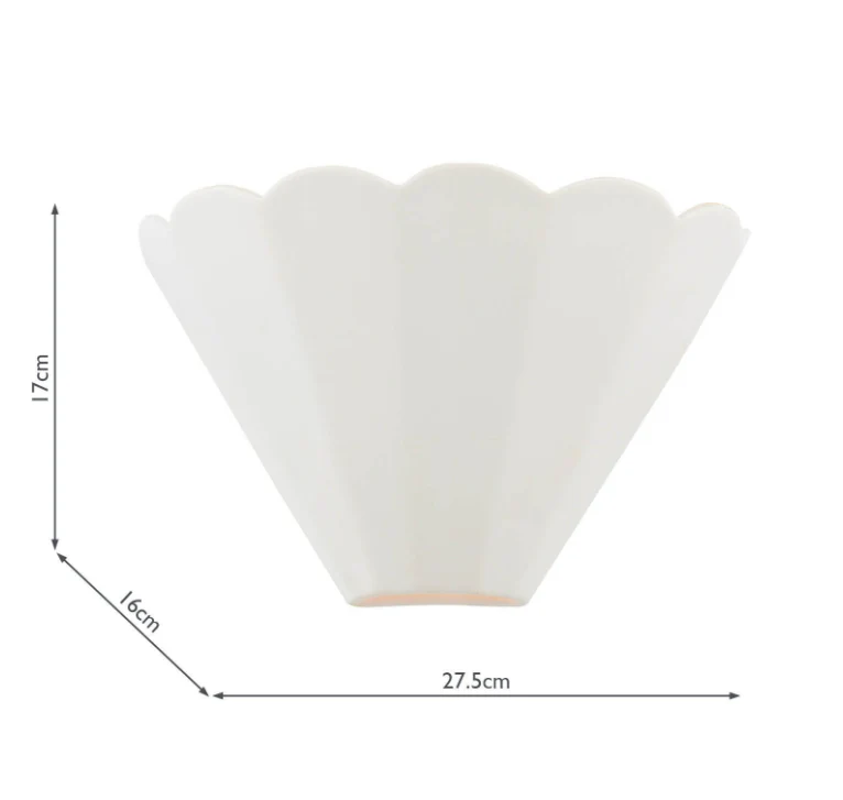 Scallop Wall Washer White Ceramic - Image 3