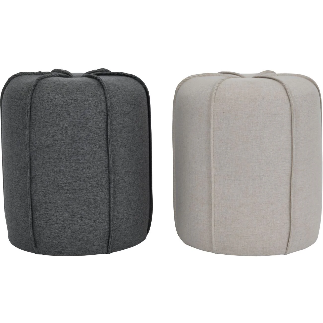 Seamed Button Stool in Oatmeal - Image 7