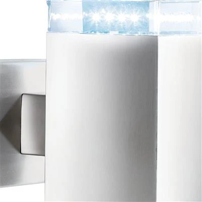 INDIA 32LT LED OUTDOOR WALL LIGHT SATIN SILVER, IP44 - Image 2