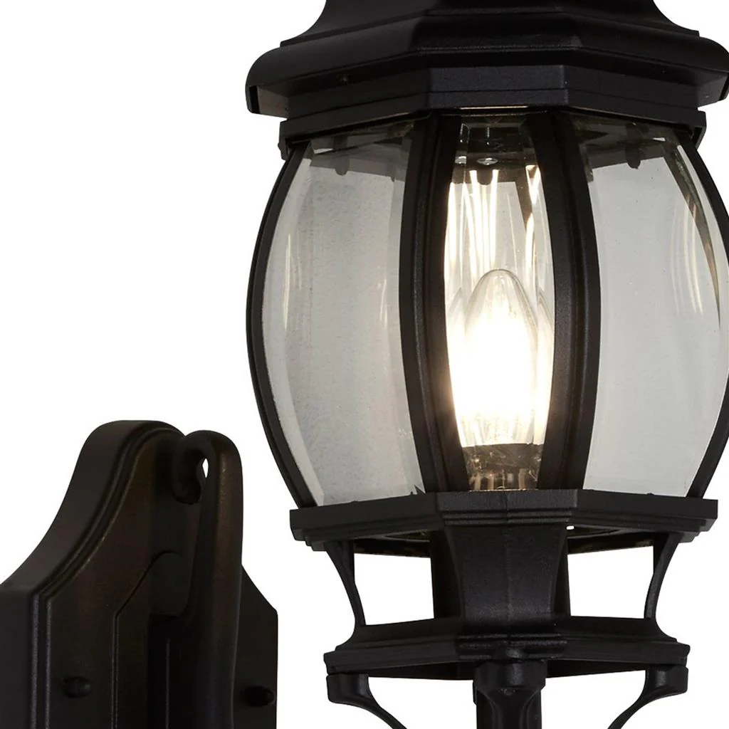 BEL AIRE, IP44 BLACK OUTDOOR WALL UPLIGHT WITH CLEAR POLYCARBONATE PlateS - Image 3
