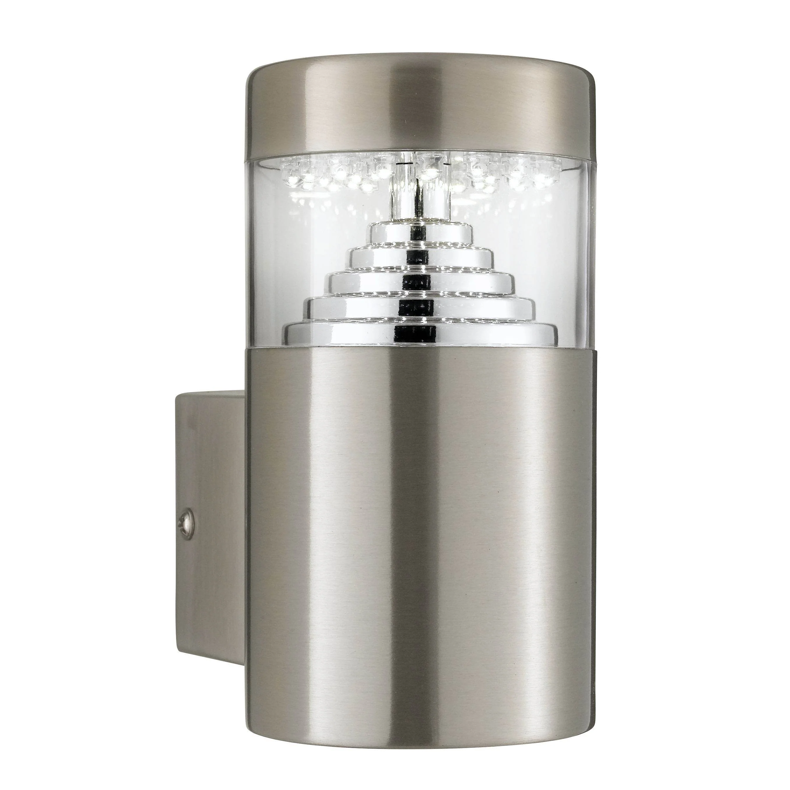 BROOKLYN STAINLESS STEEL IP44 30 LED OUTDOOR WALL LIGHT WITH CLEAR POLYCARBONATE DIFFUSER - Image 2
