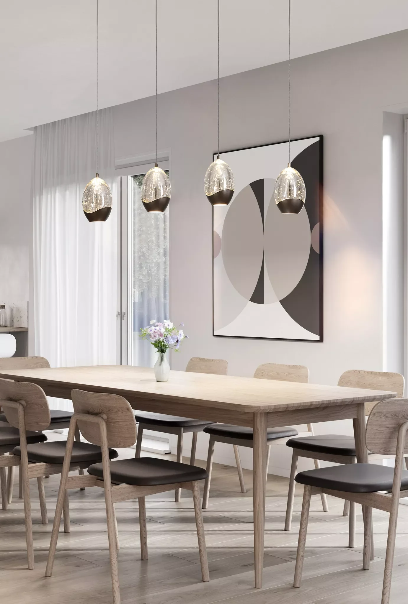 Seeds 4Lt Bar Pendant- Latte Metal with Champagne Glass - Image 3