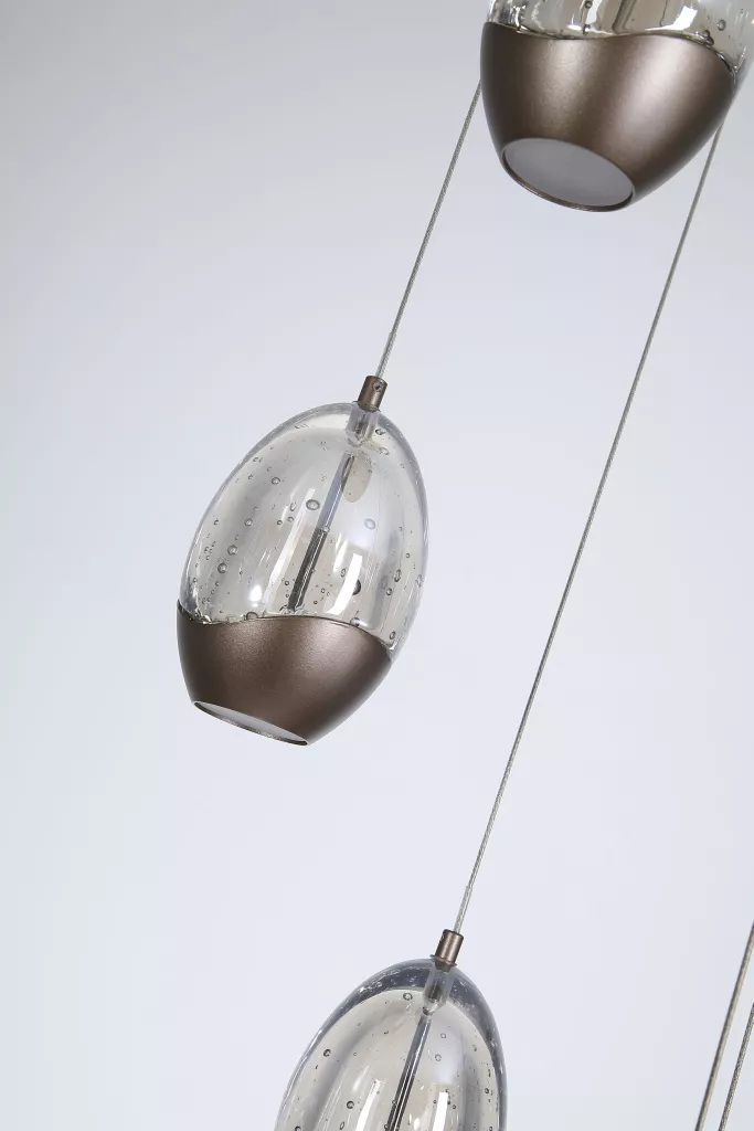 Seeds 5Lt Multi Drop Cluster Light-  Latte Metal with Champagne Glass - Image 2