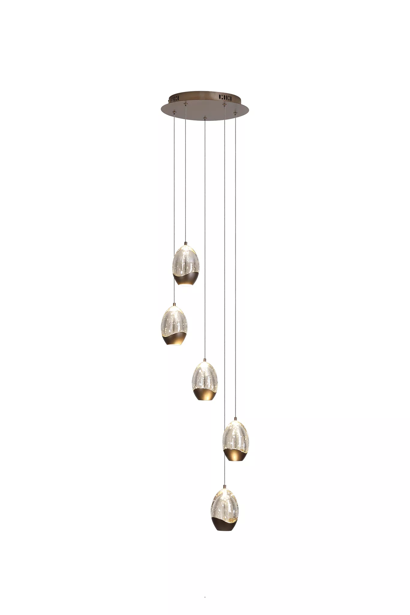 Seeds 5Lt Multi Drop Cluster Light-  Latte Metal with Champagne Glass - Image 6
