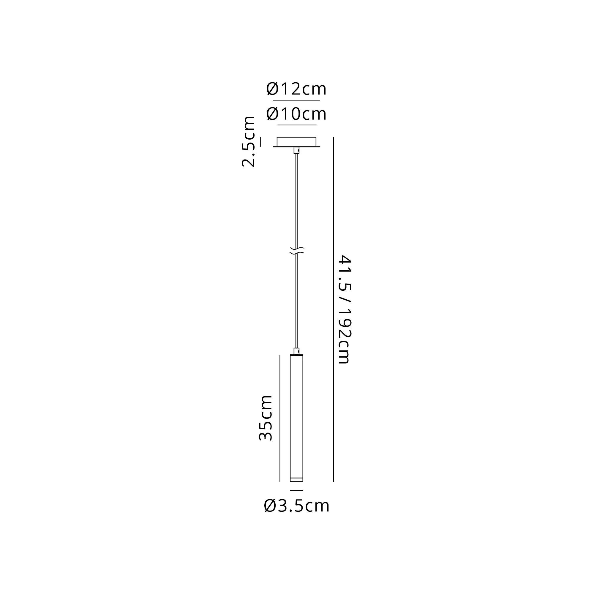 Segal IP44 Light Pendant With Tube - Various Sizes and Colours - Image 5