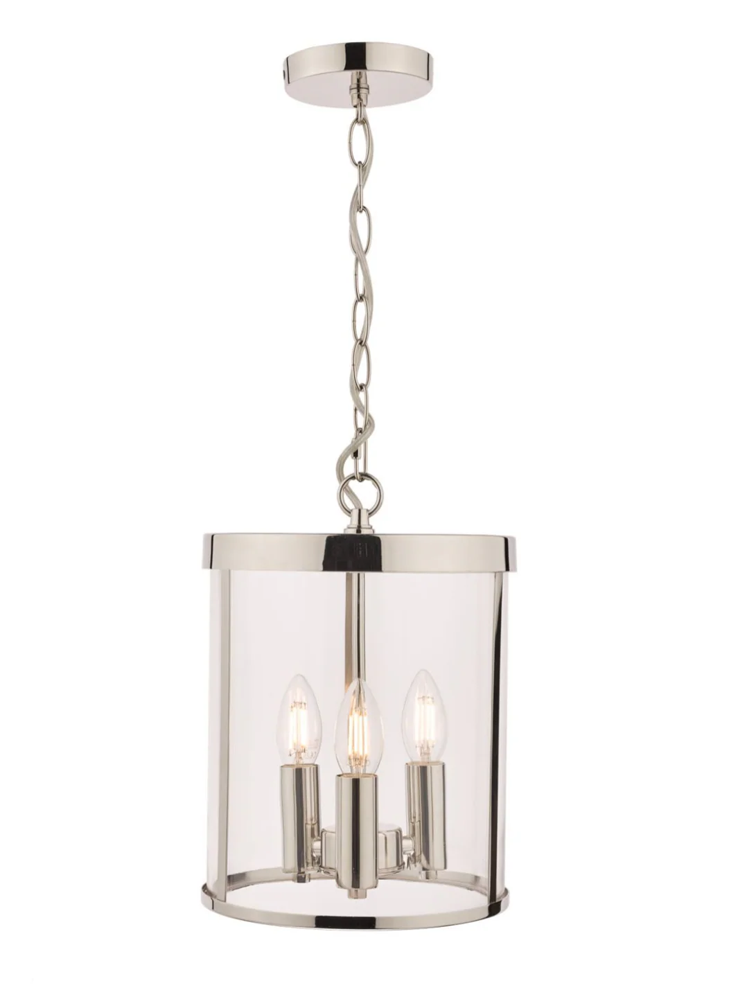 Selbourne 3lt Lantern - Antique Brass/ Polished Nickel, Glass - Image 2