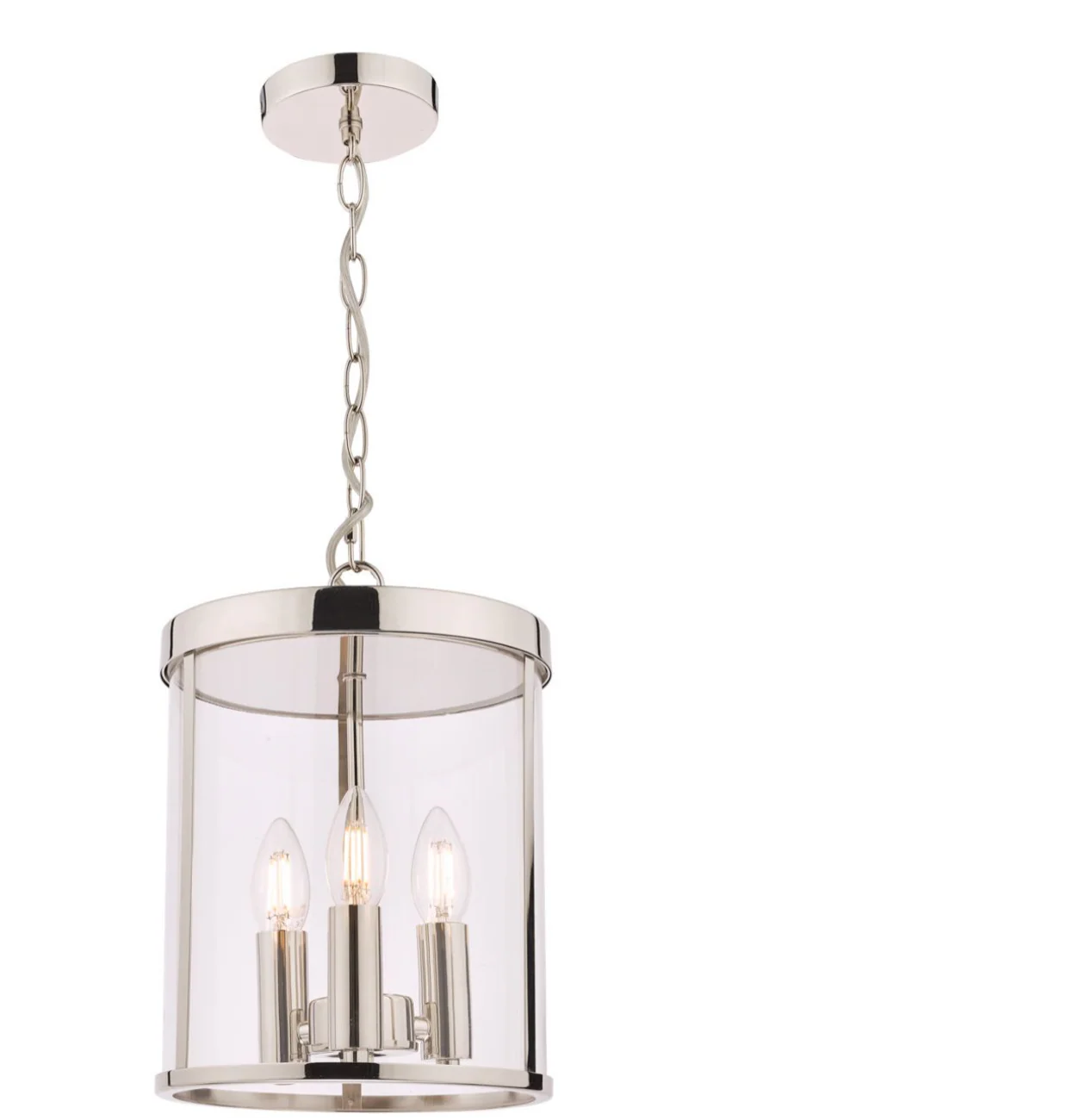 Selbourne 3lt Lantern - Antique Brass/ Polished Nickel, Glass - Image 4