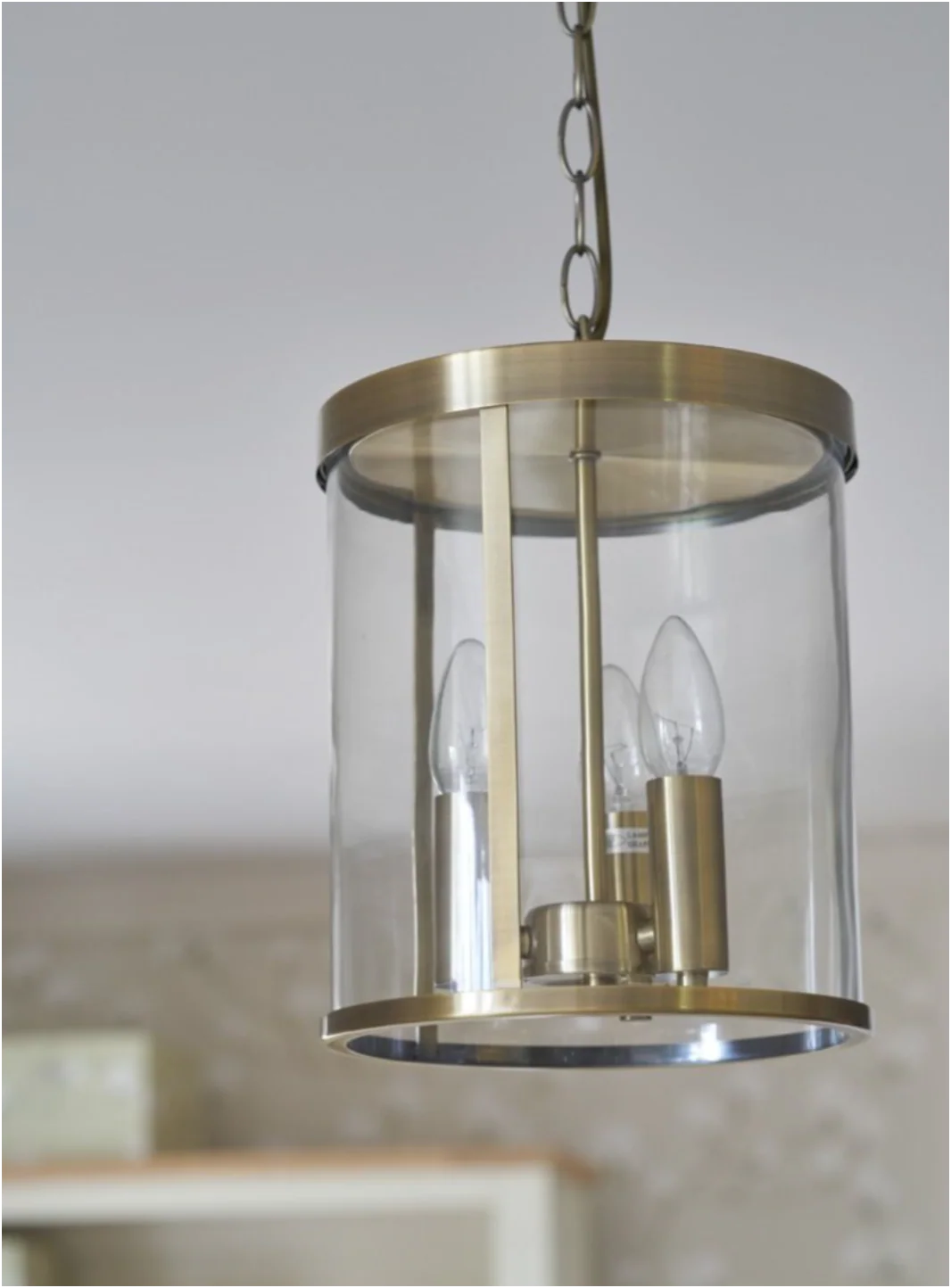 Selbourne 3lt Lantern - Antique Brass/ Polished Nickel, Glass - Image 6