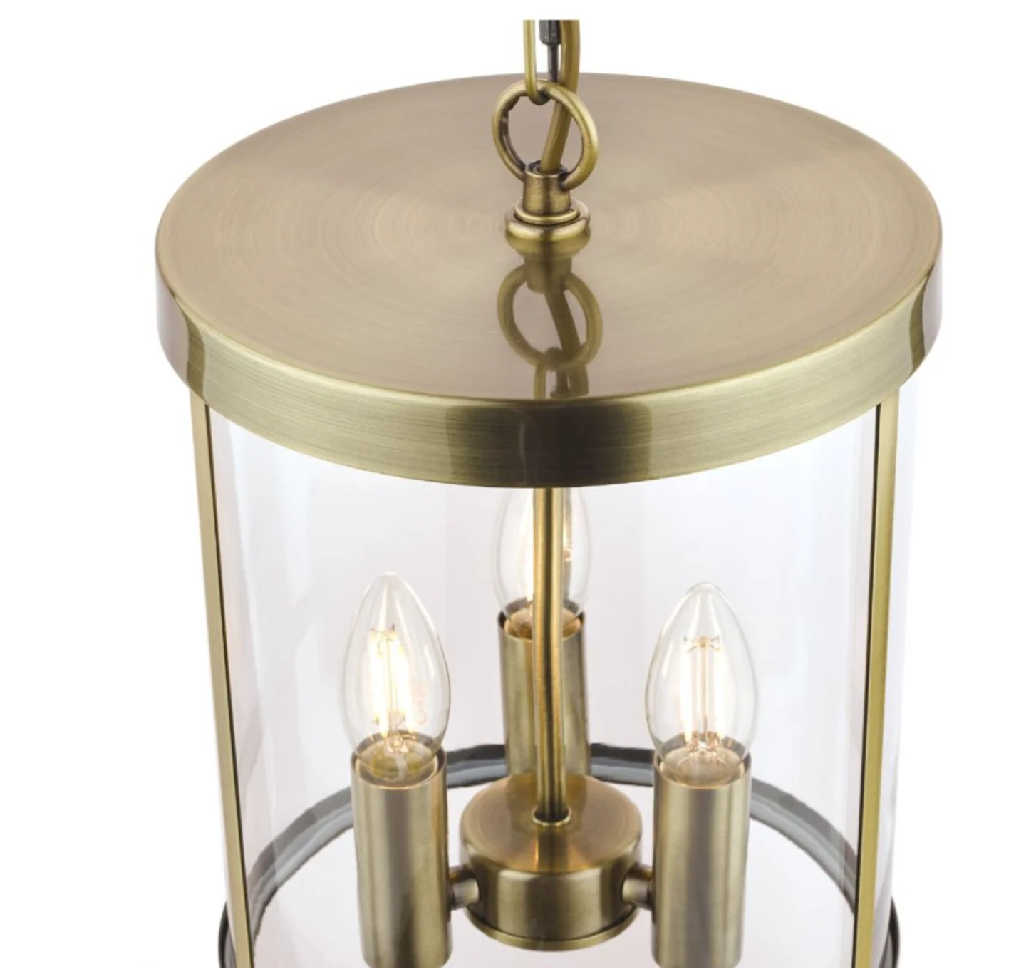 Selbourne 3lt Lantern - Antique Brass/ Polished Nickel, Glass - Image 7