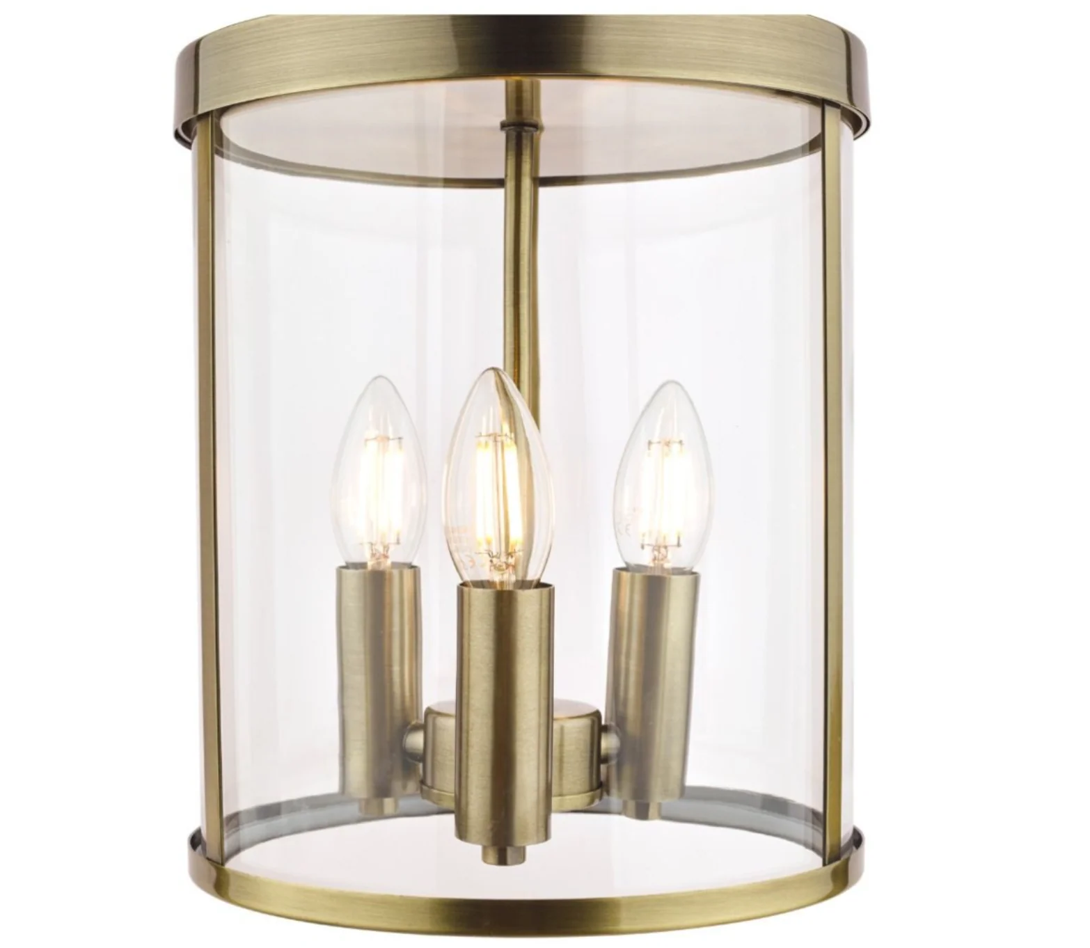Selbourne 3lt Lantern - Antique Brass/ Polished Nickel, Glass - Image 8