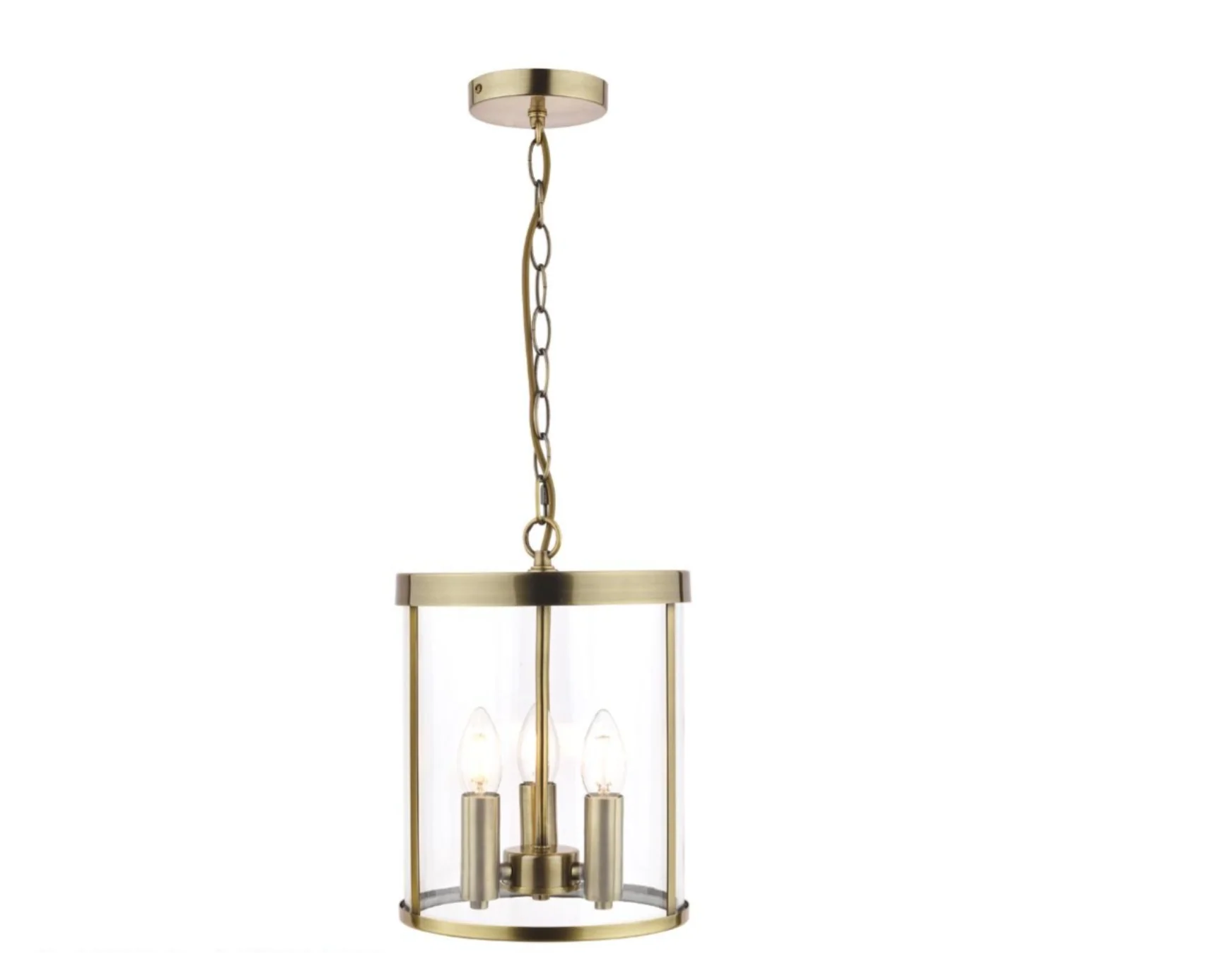 Selbourne 3lt Lantern - Antique Brass/ Polished Nickel, Glass - Image 9