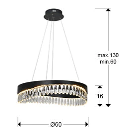 Selene Crystal Ceiling Light - Matt Black & Faceted Finish - Image 5