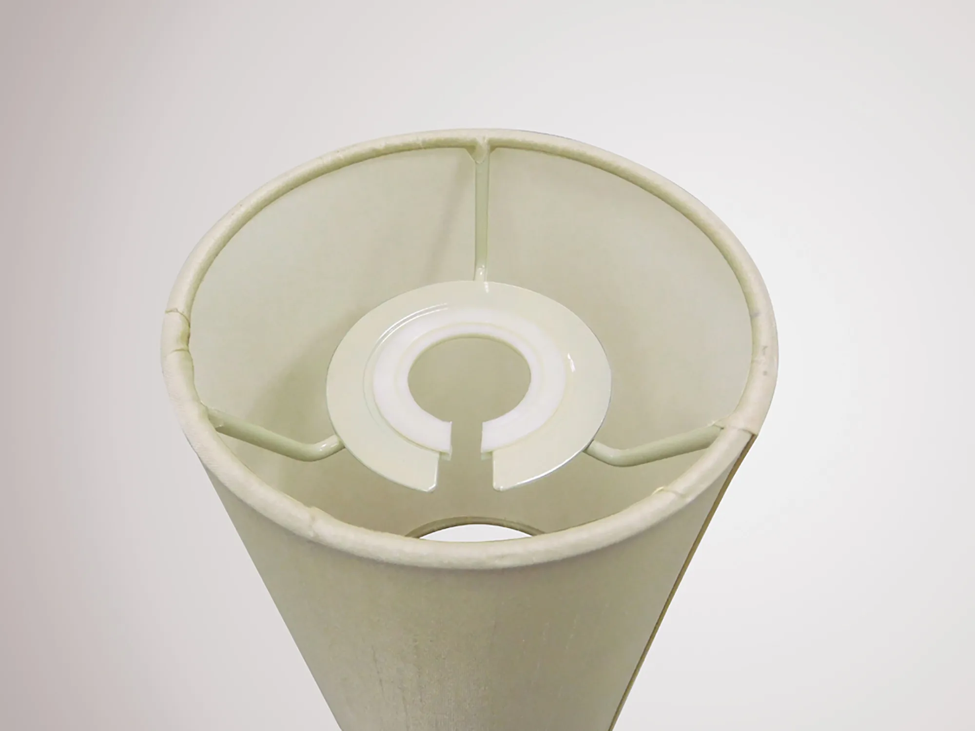Serena Round Cylinder, 120 x 200mm Faux Silk Fabric Shade, Ivory Pearl/White Laminate - Image 3