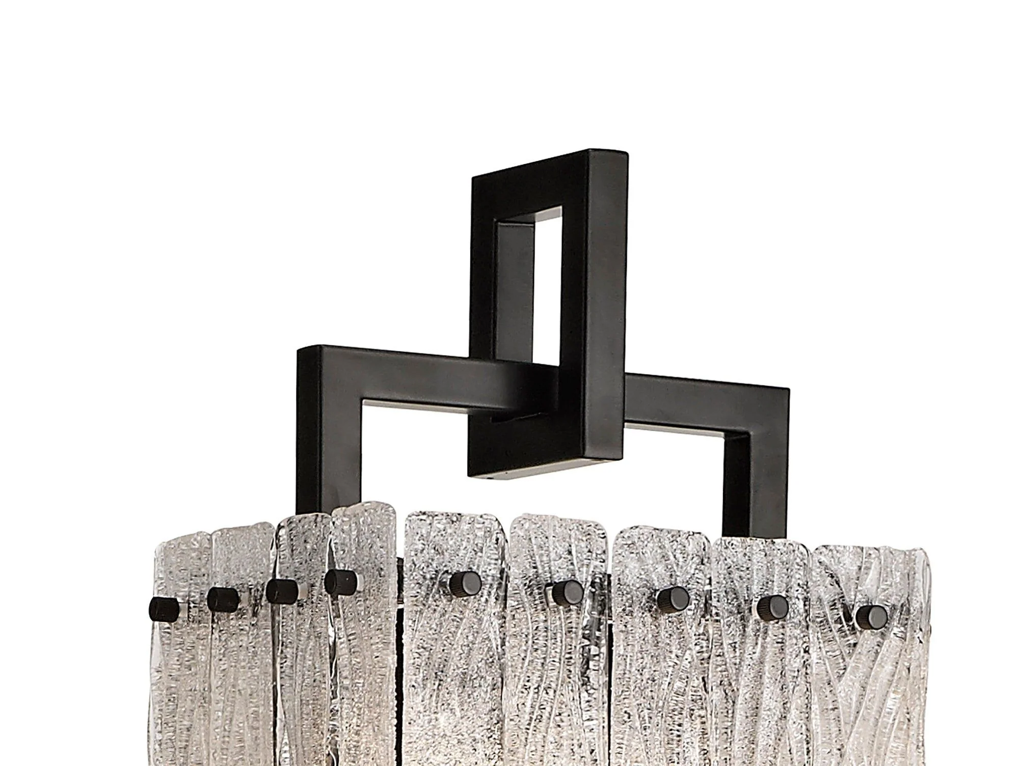 Serenity Floor Lamp, 2 Light E27, Matt Black/Crystal Sand Glass - Image 5