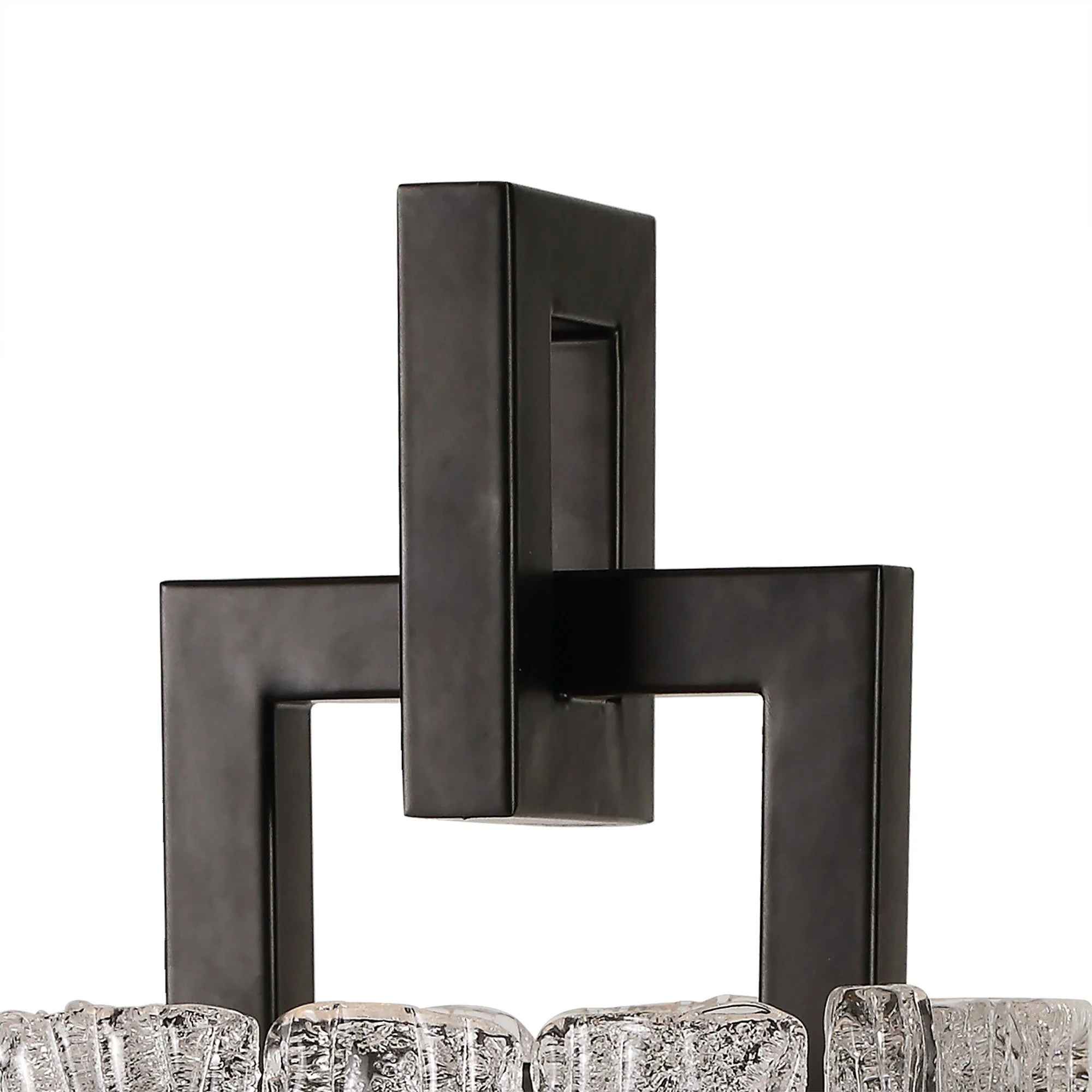 Serenity Table Lamp, 1 Light E27, Matt Black/Crystal Sand Glass - Image 4