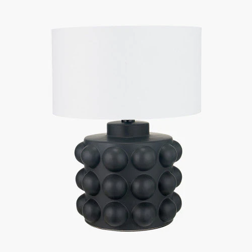 Serenity Table Lamp Base Bobbled Ceramic - White & Black Finishes - Image 10